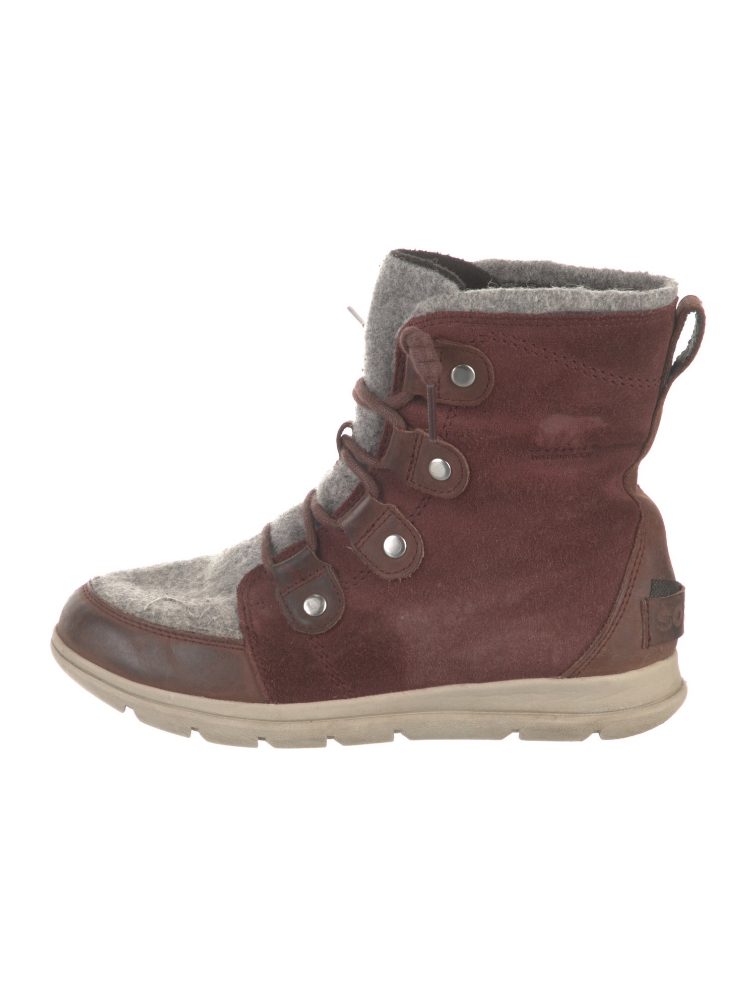Sorel Suede Colorblock Pattern Lace-Up Boots