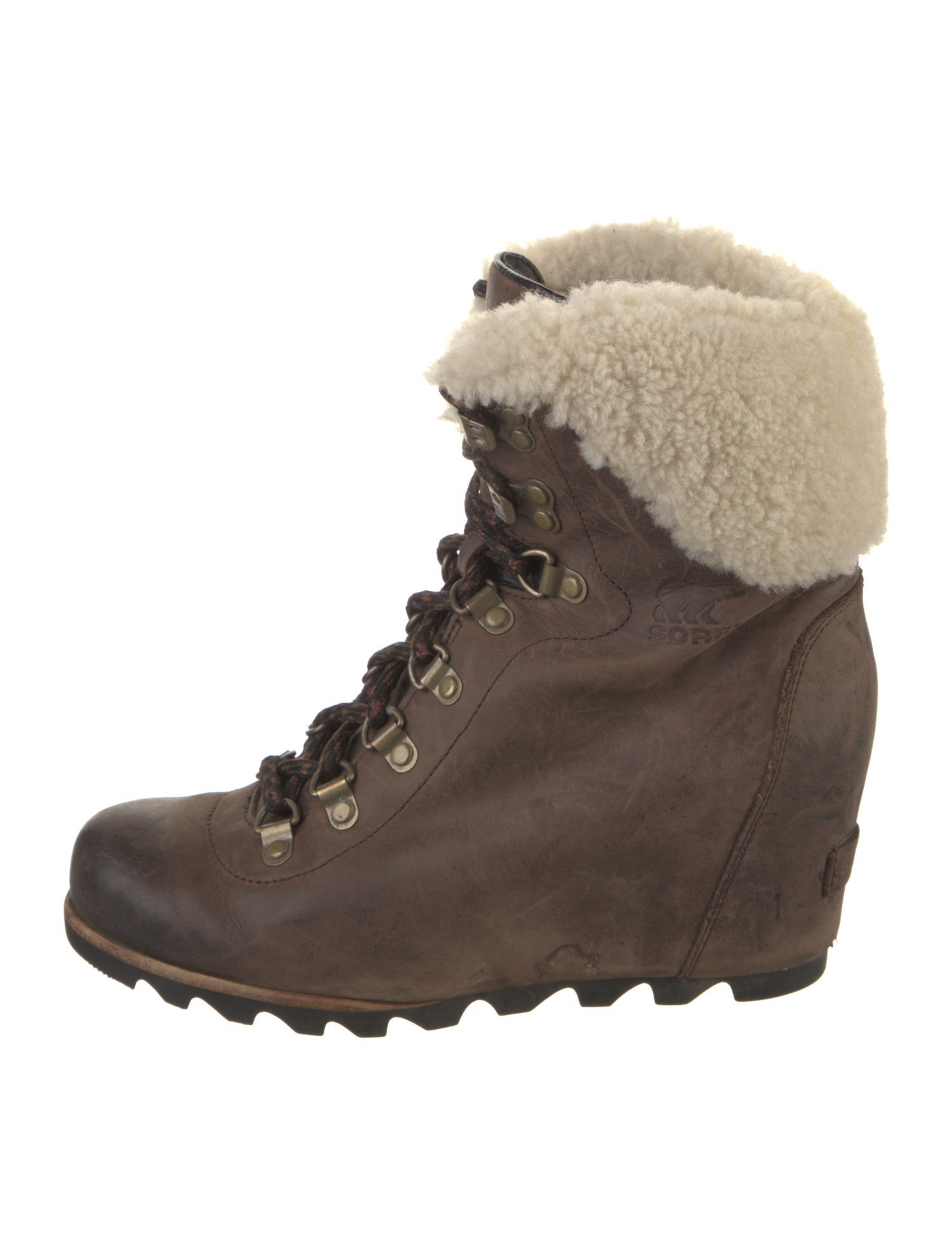 Sorel Leather Colorblock Pattern Lace-Up Boots