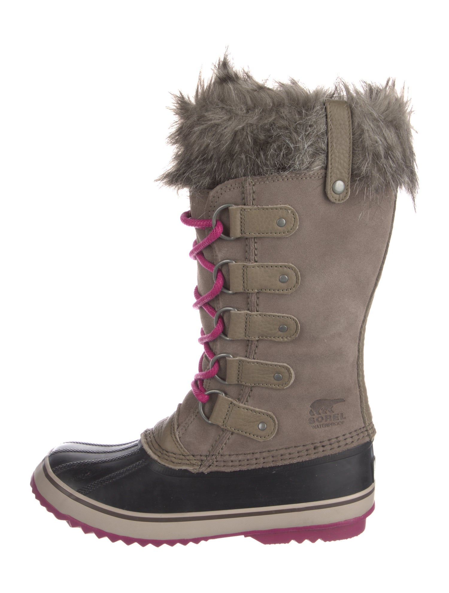 Sorel Suede Faux Fur Trim Lace-Up Boots