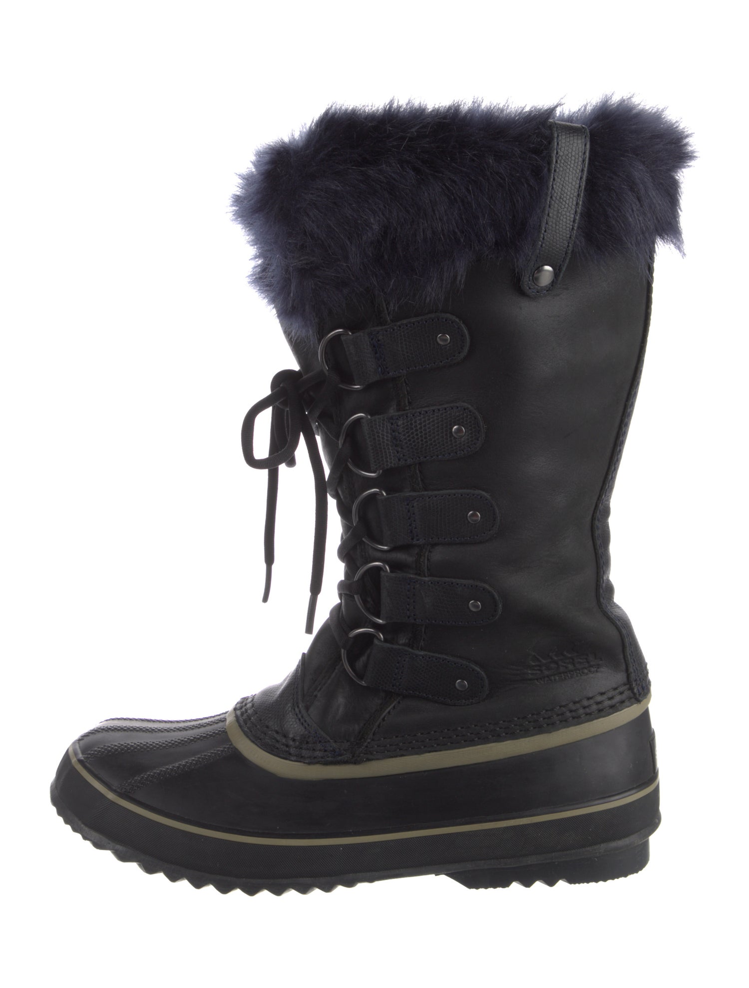 Sorel Leather Faux Fur Trim Lace-Up Boots