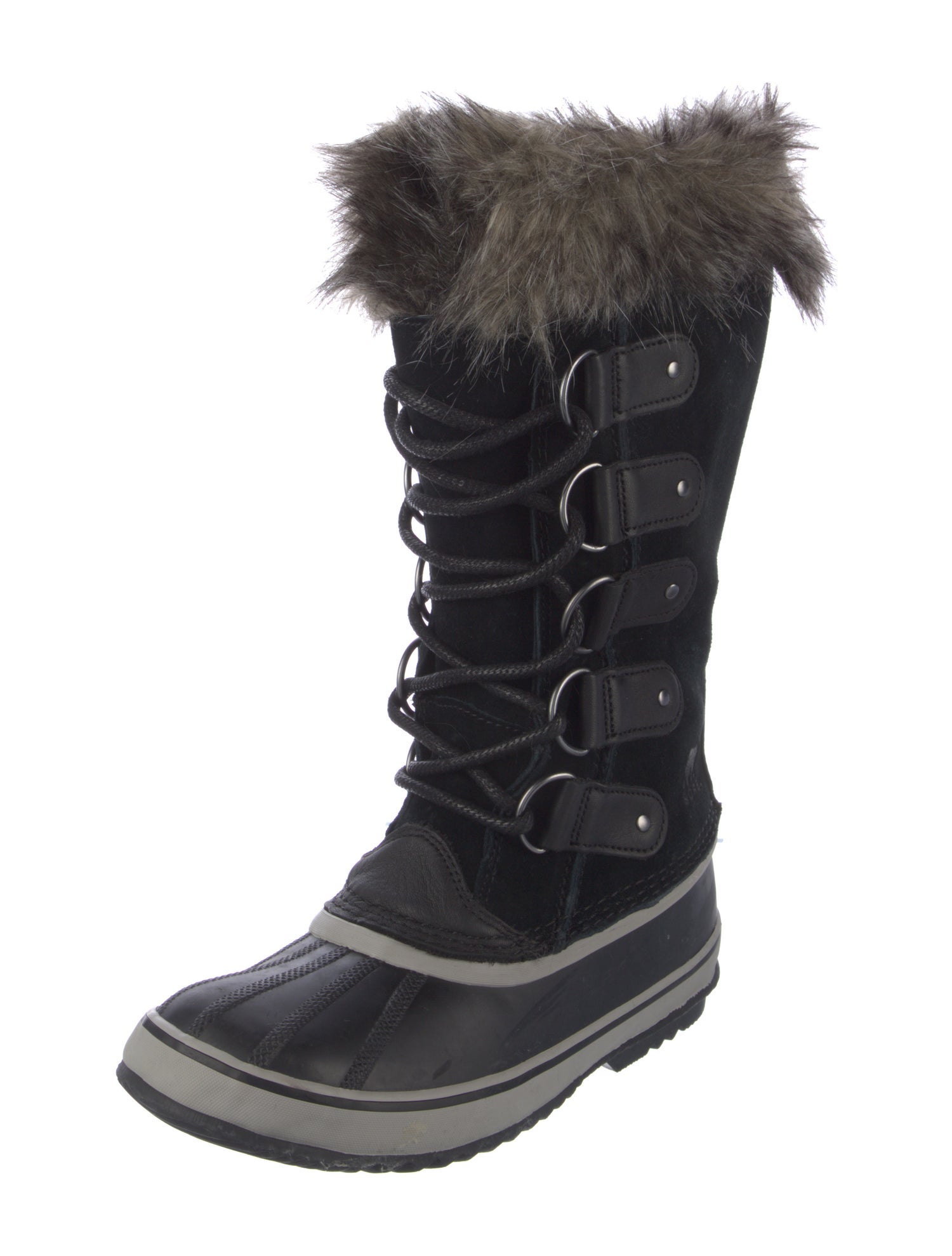 Sorel Suede Faux Fur Trim Lace-Up Boots