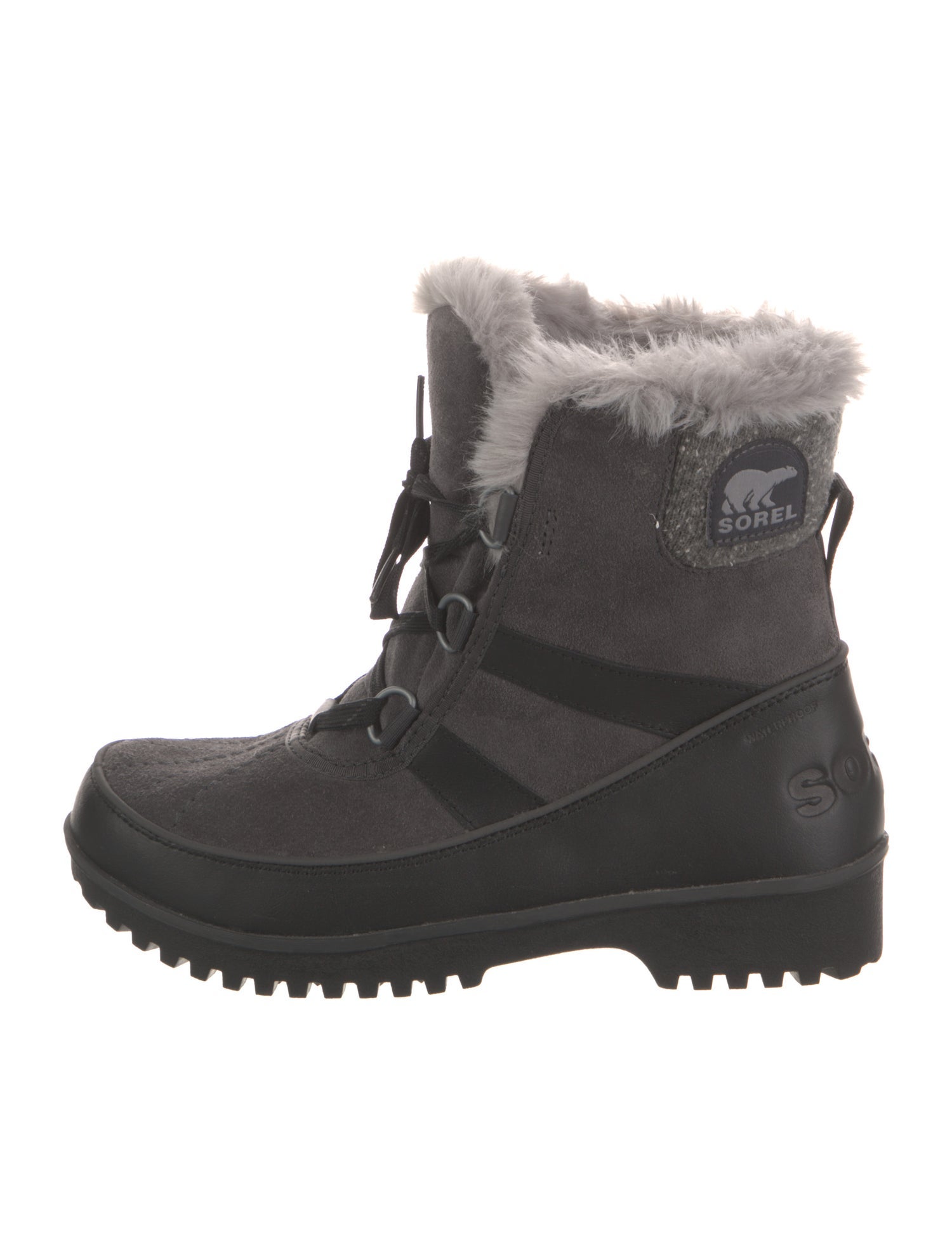 Sorel Suede Faux Fur Trim Combat Boots