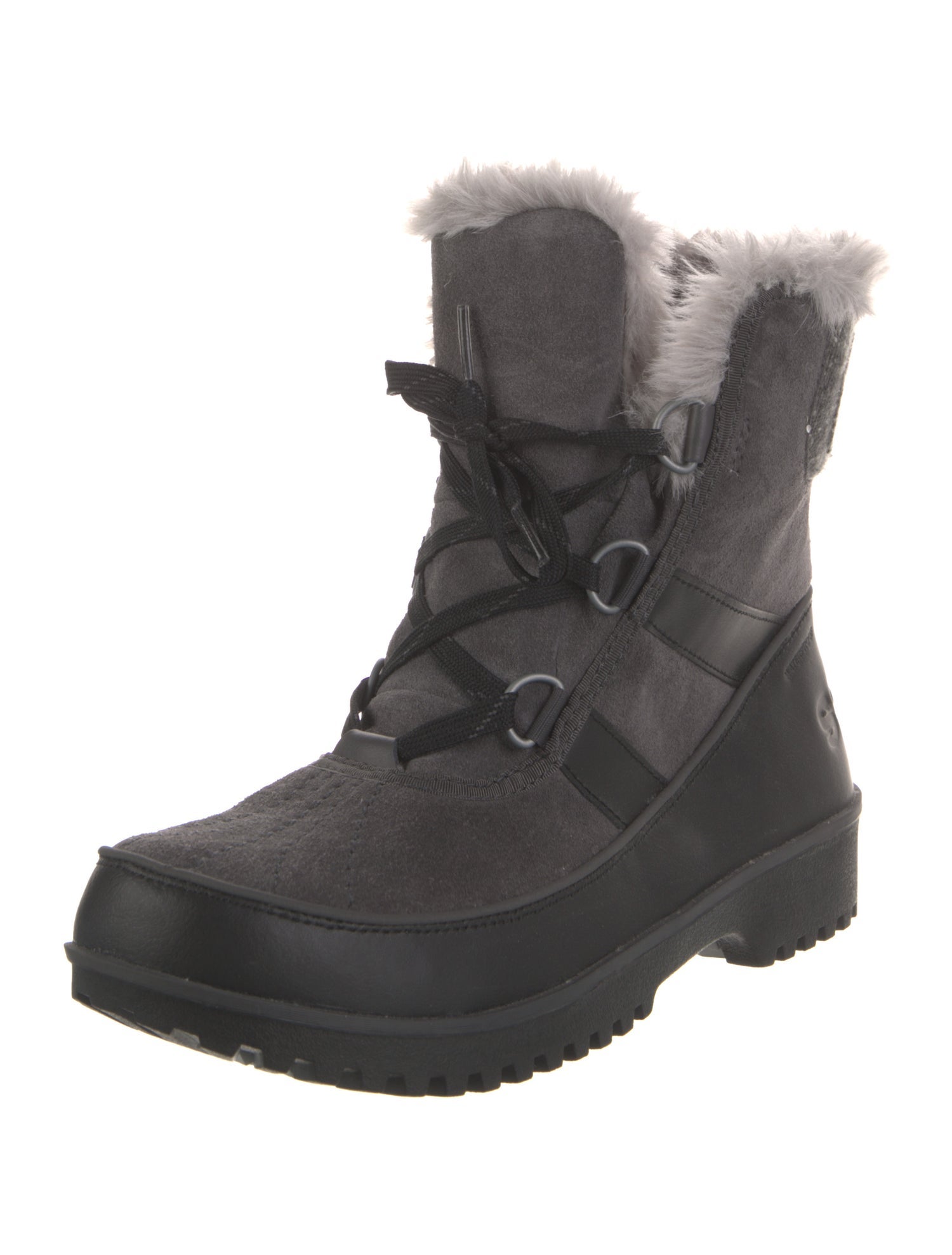 Sorel Suede Faux Fur Trim Combat Boots