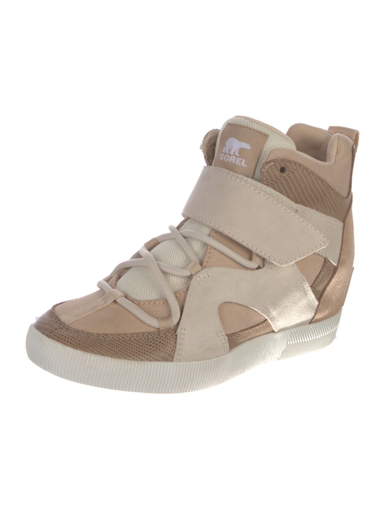 Sorel Suede Colorblock Pattern Wedge Sneakers