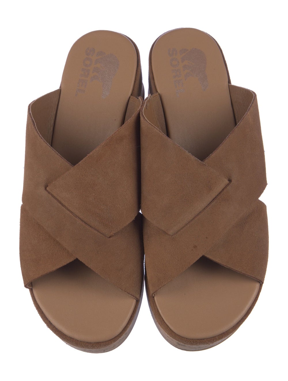 Sorel Suede Espadrilles Orange Platform Crossover… - image 3