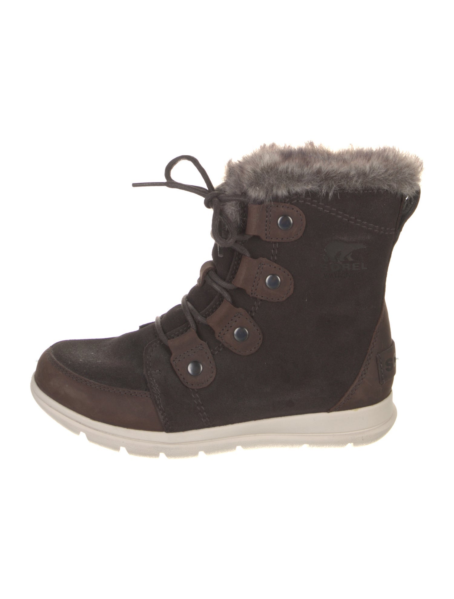 Sorel Suede Fur Trim Lace-Up Boots