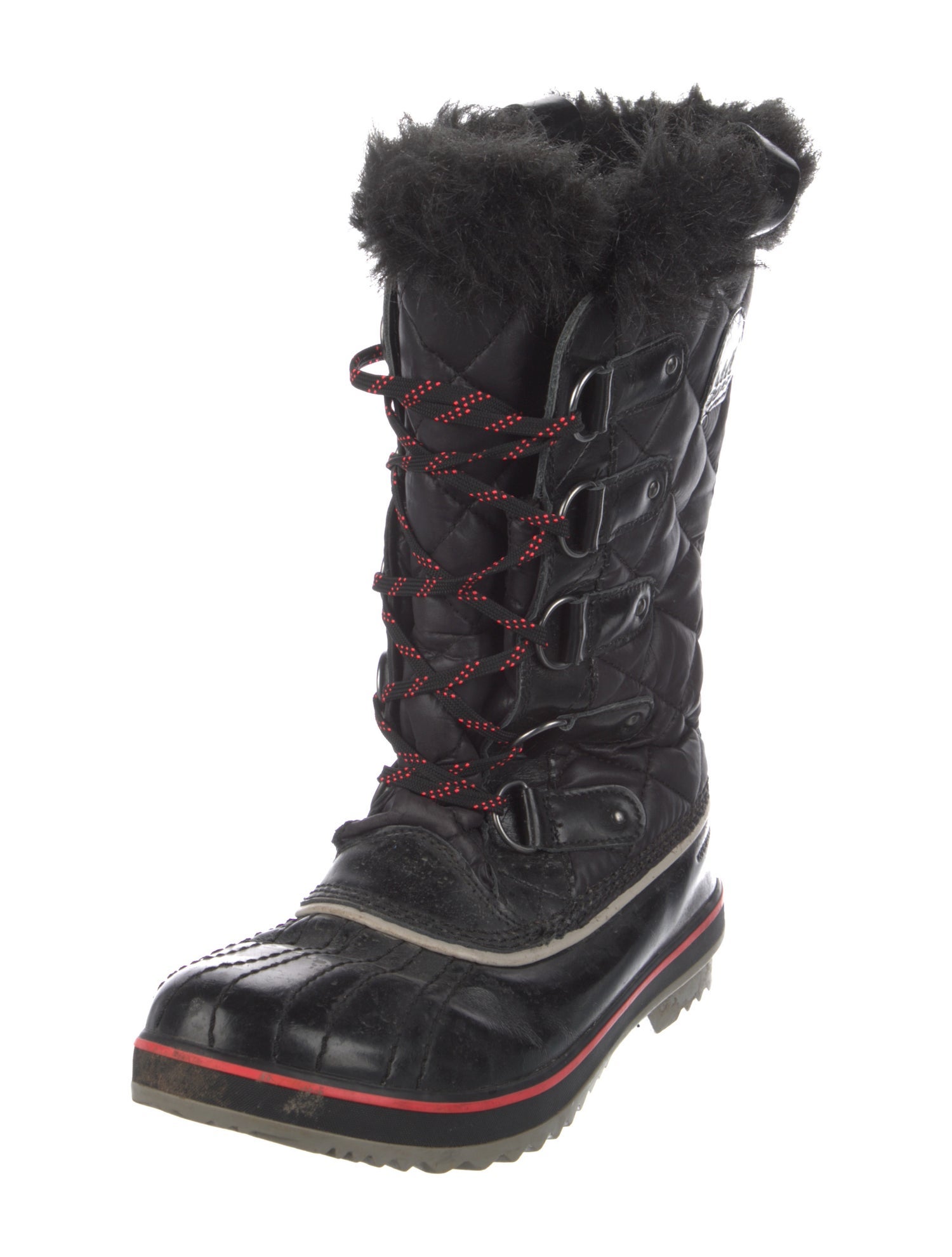Sorel Nylon Faux Fur Trim Lace-Up Boots