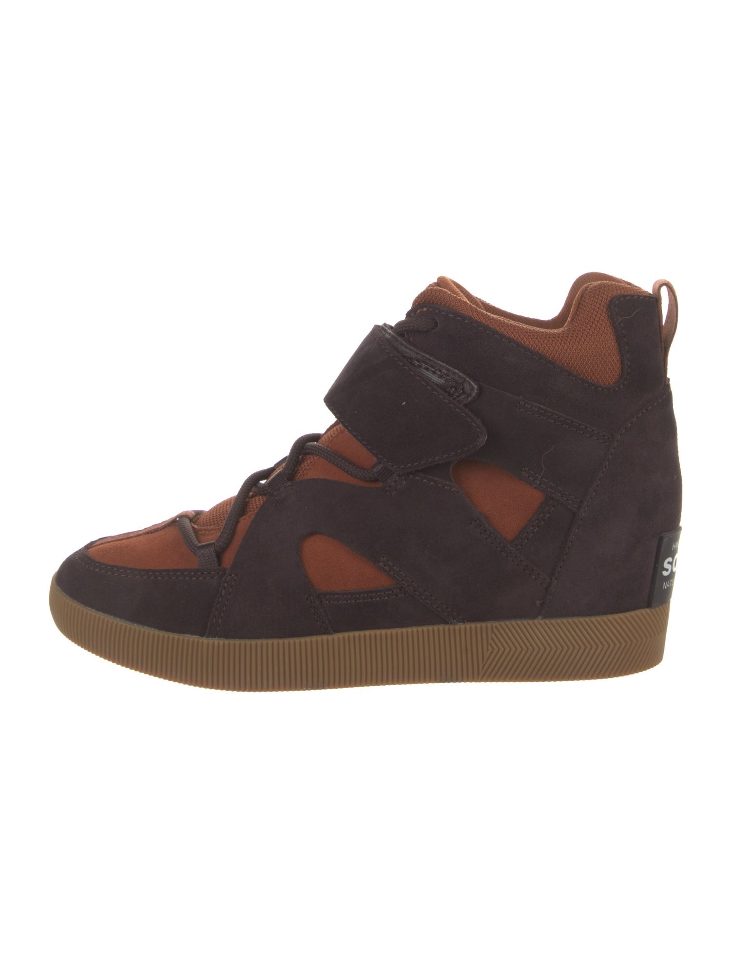 Sorel Suede Colorblock Pattern Wedge Sneakers
