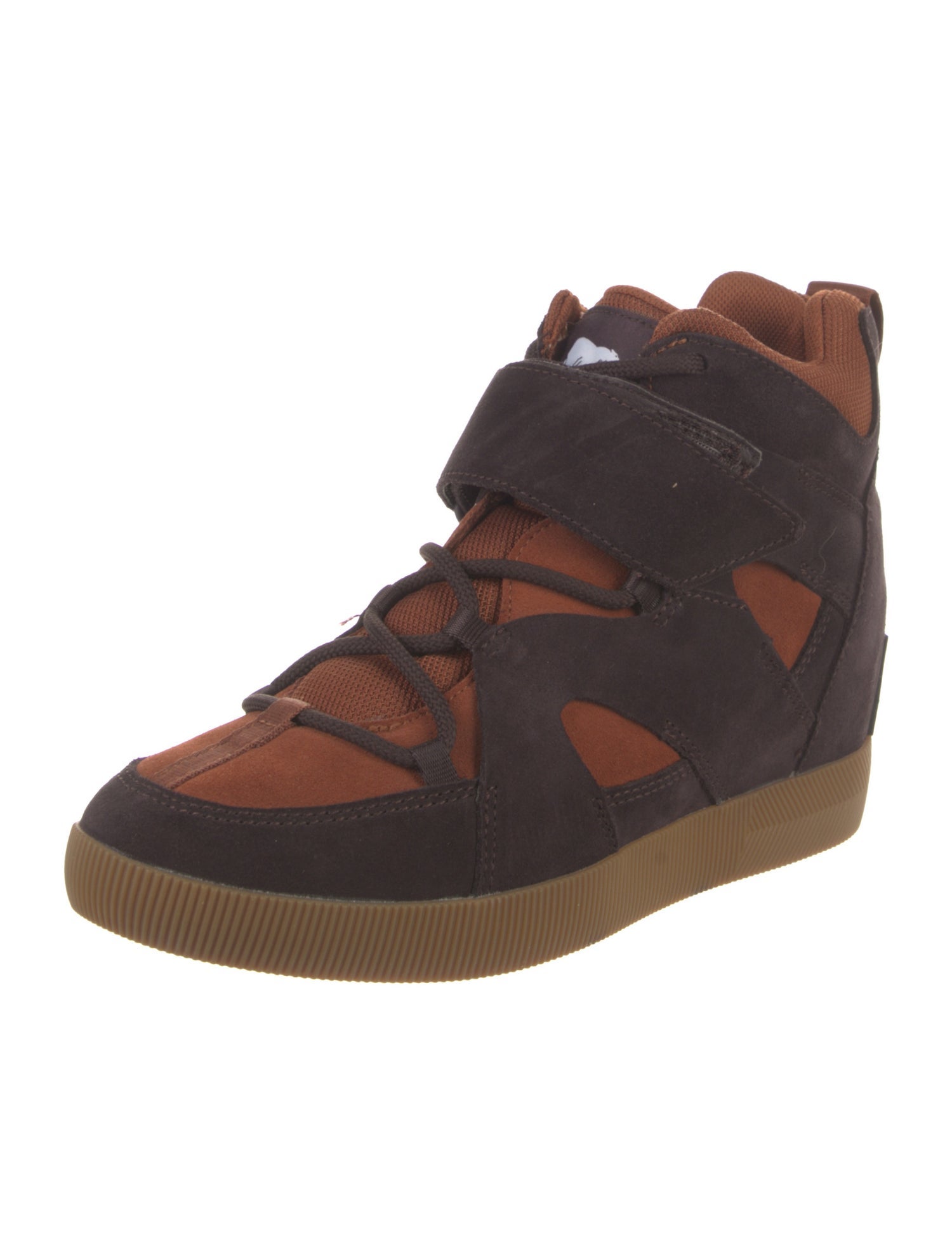 Sorel Suede Colorblock Pattern Wedge Sneakers