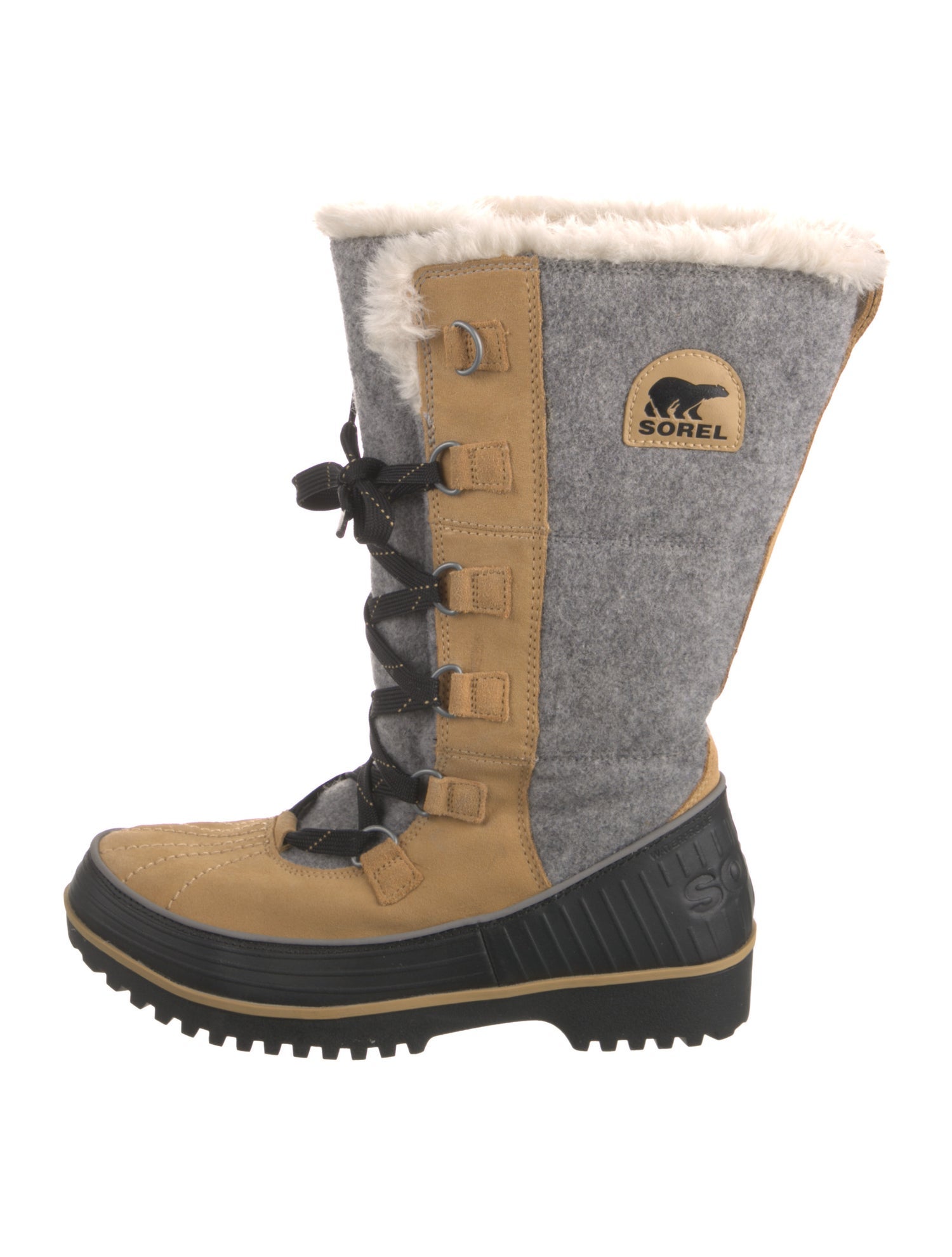 Sorel Suede Colorblock Pattern Lace-Up Boots