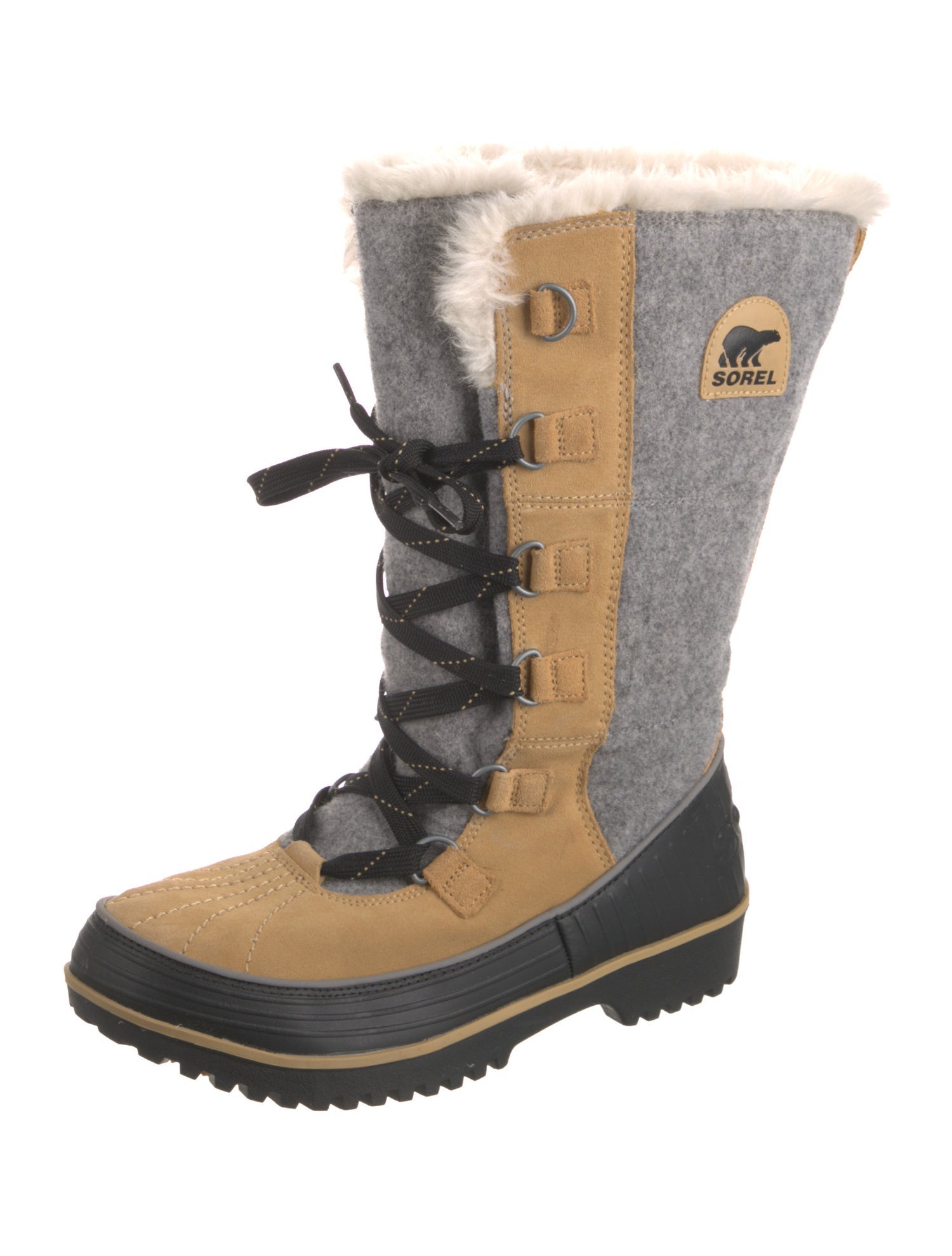 Sorel Suede Colorblock Pattern Lace-Up Boots