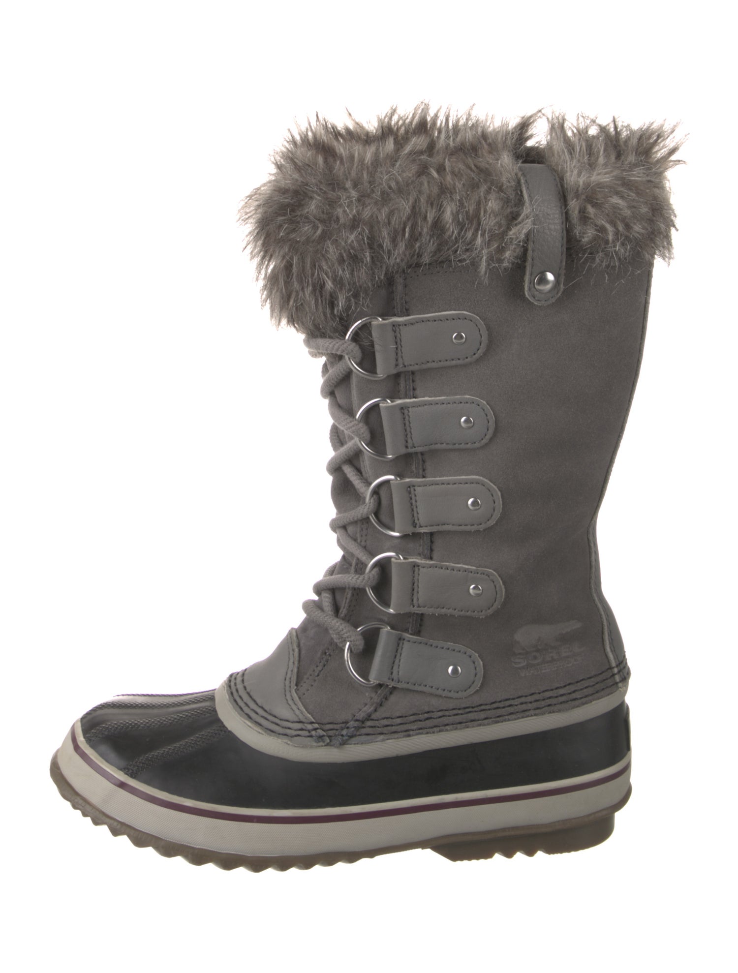Sorel Suede Faux Fur Trim Lace-Up Boots