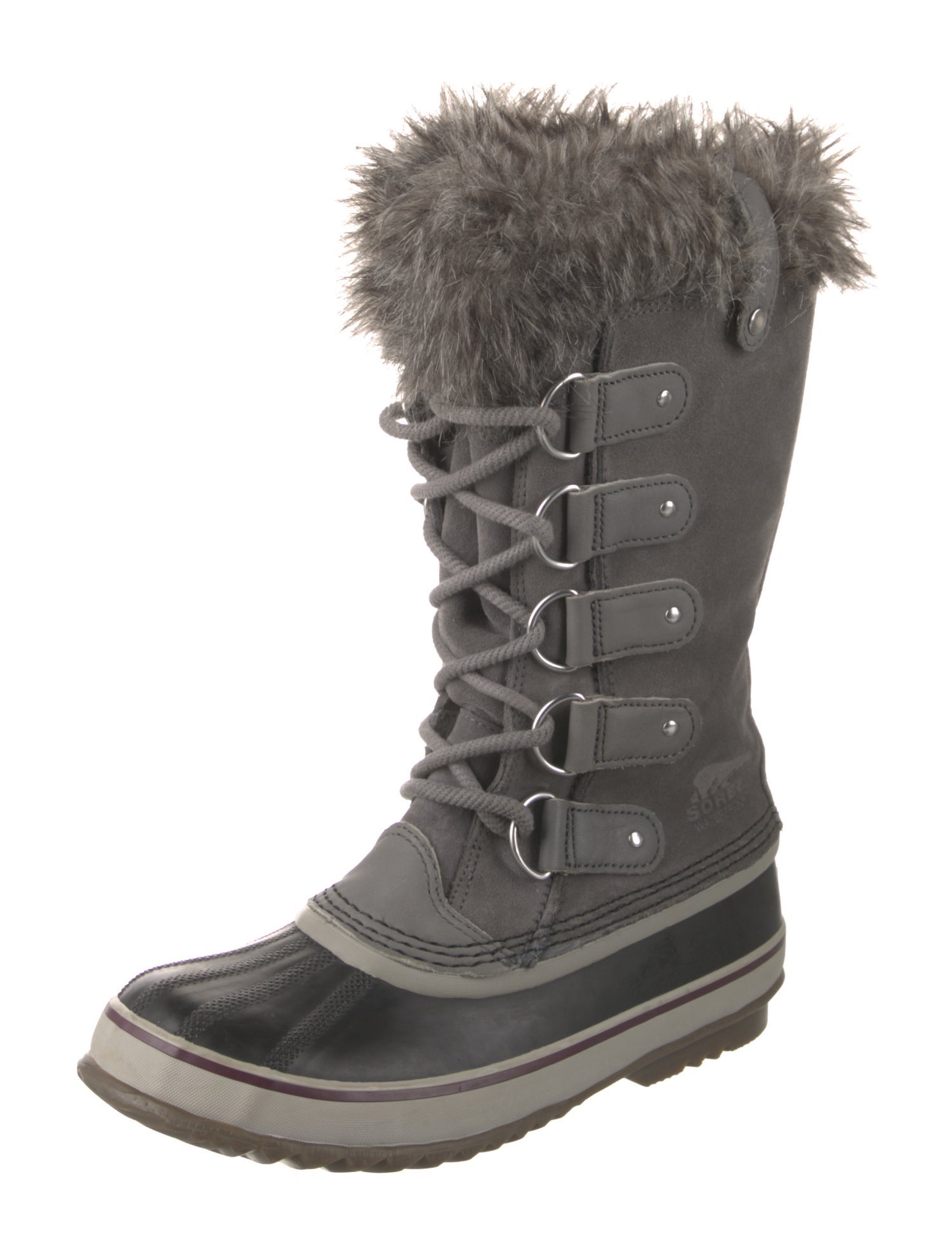 Sorel Suede Faux Fur Trim Lace-Up Boots