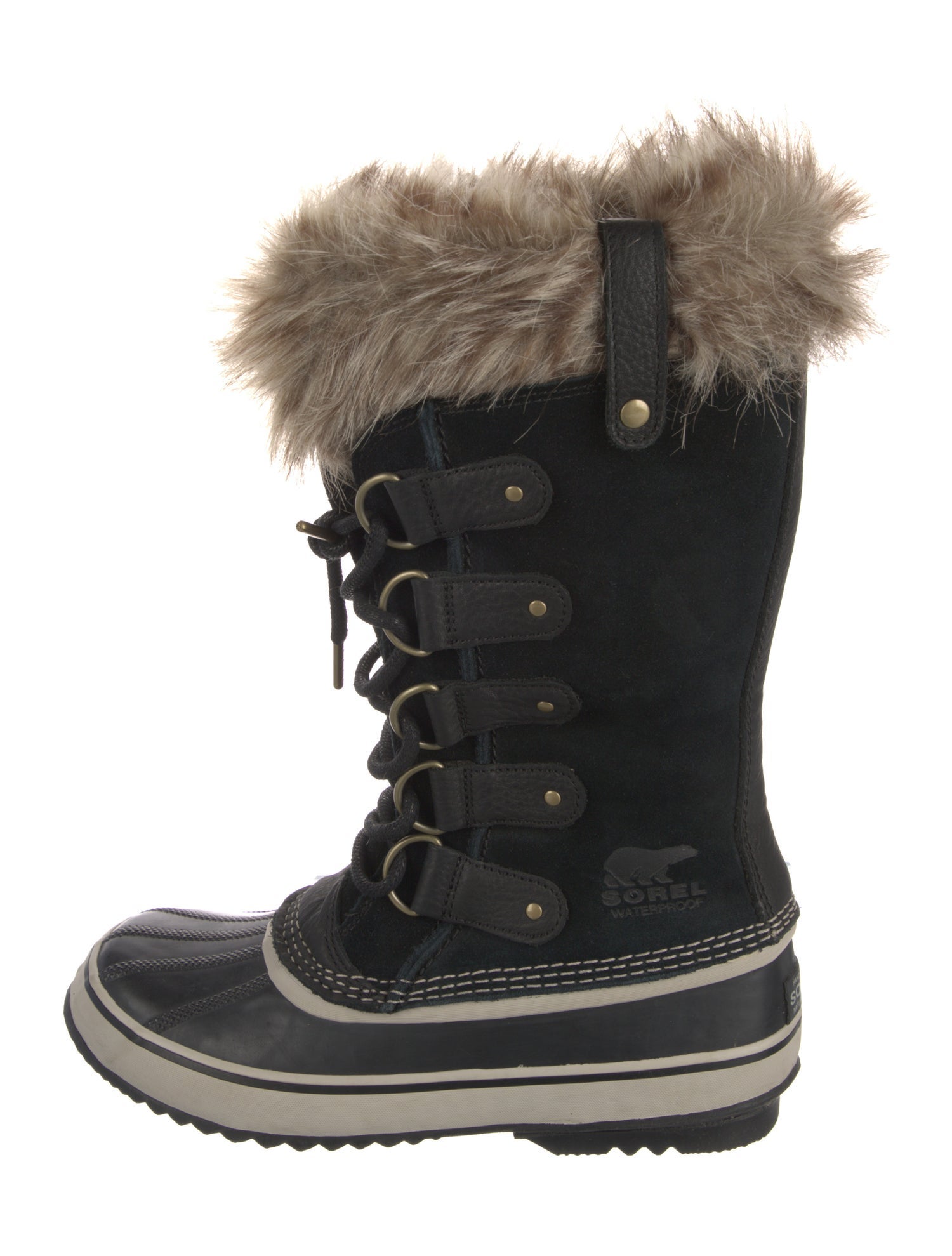 Sorel Suede Faux Fur Trim Lace-Up Boots