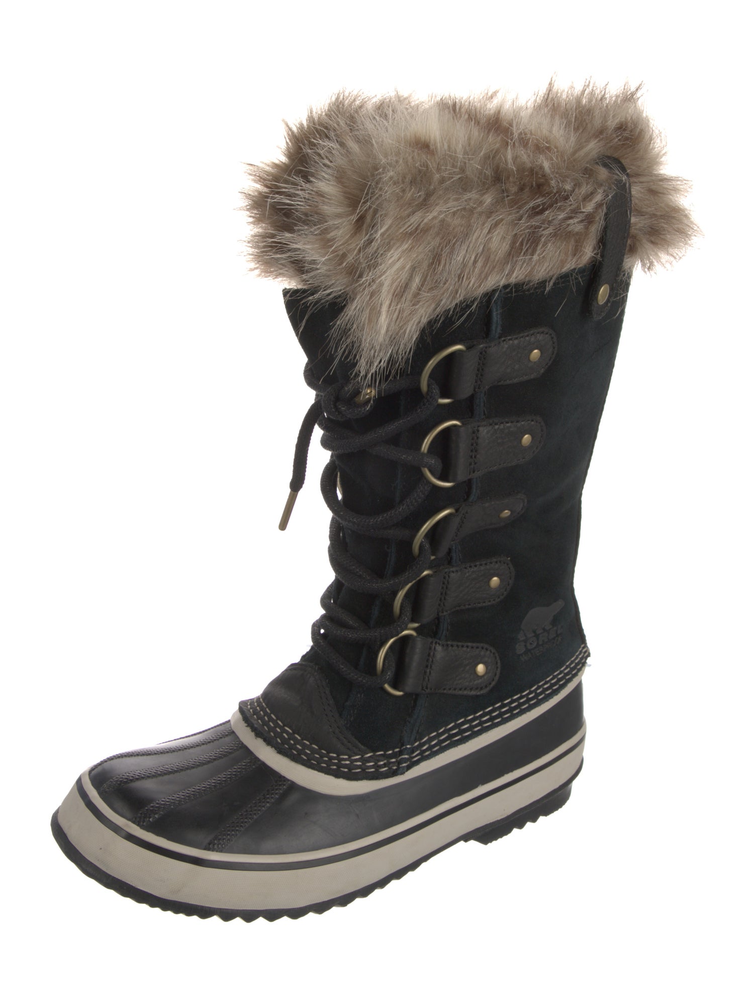 Sorel Suede Faux Fur Trim Lace-Up Boots
