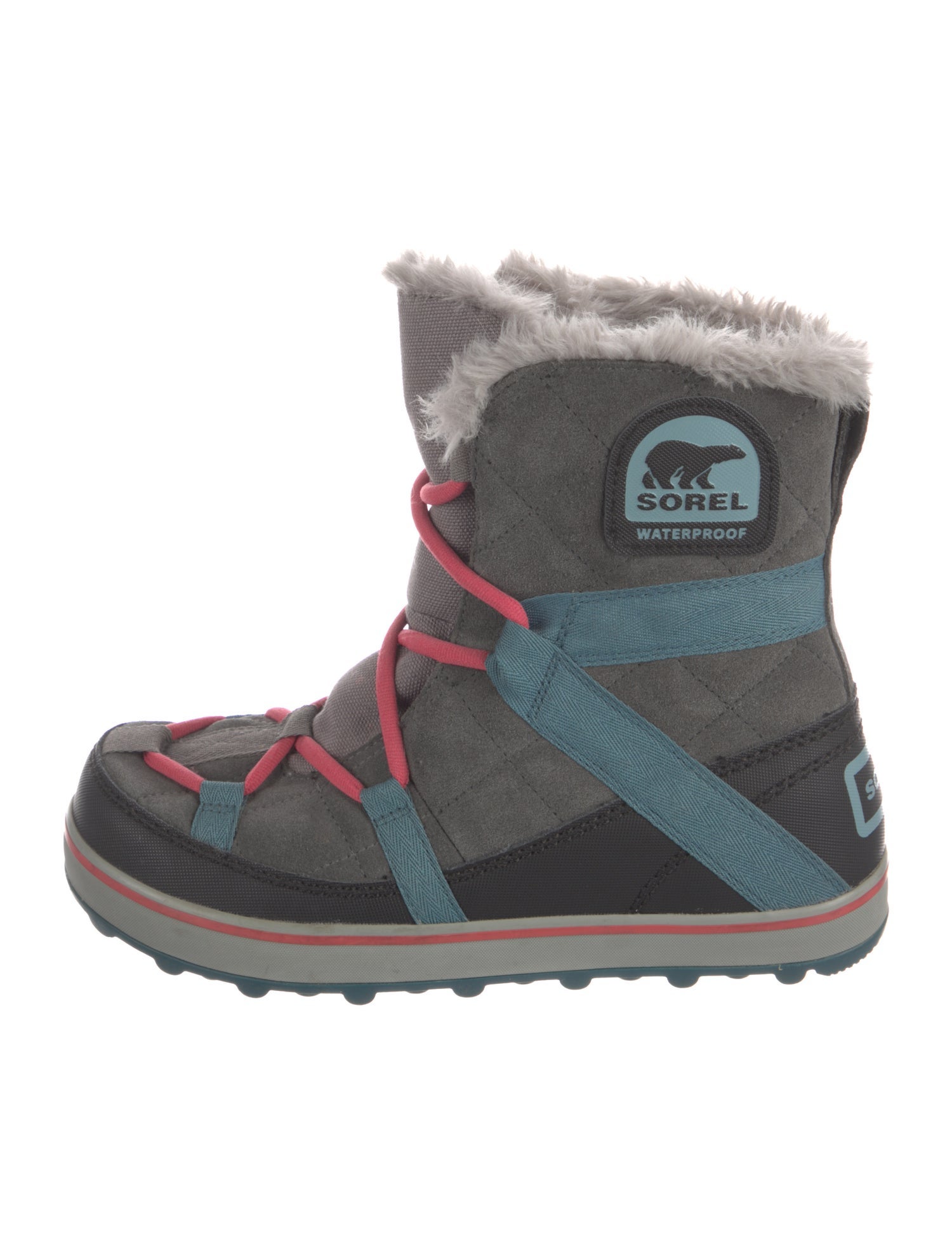 Sorel Suede Plaid Print Lace-Up Boots