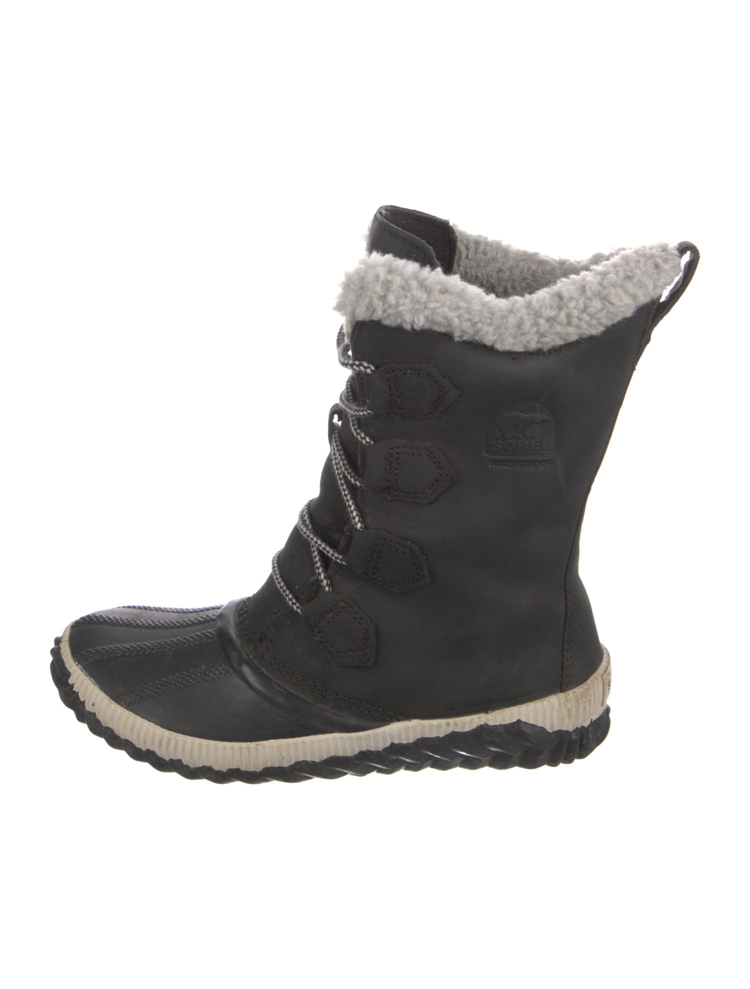 Sorel Leather Colorblock Pattern Lace-Up Boots