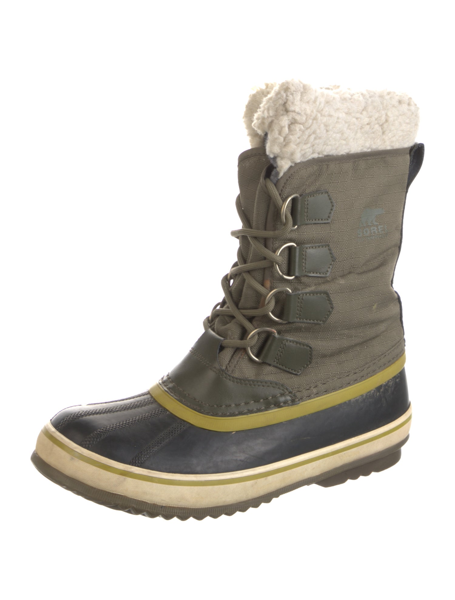 Sorel Canvas Colorblock Pattern Lace-Up Boots