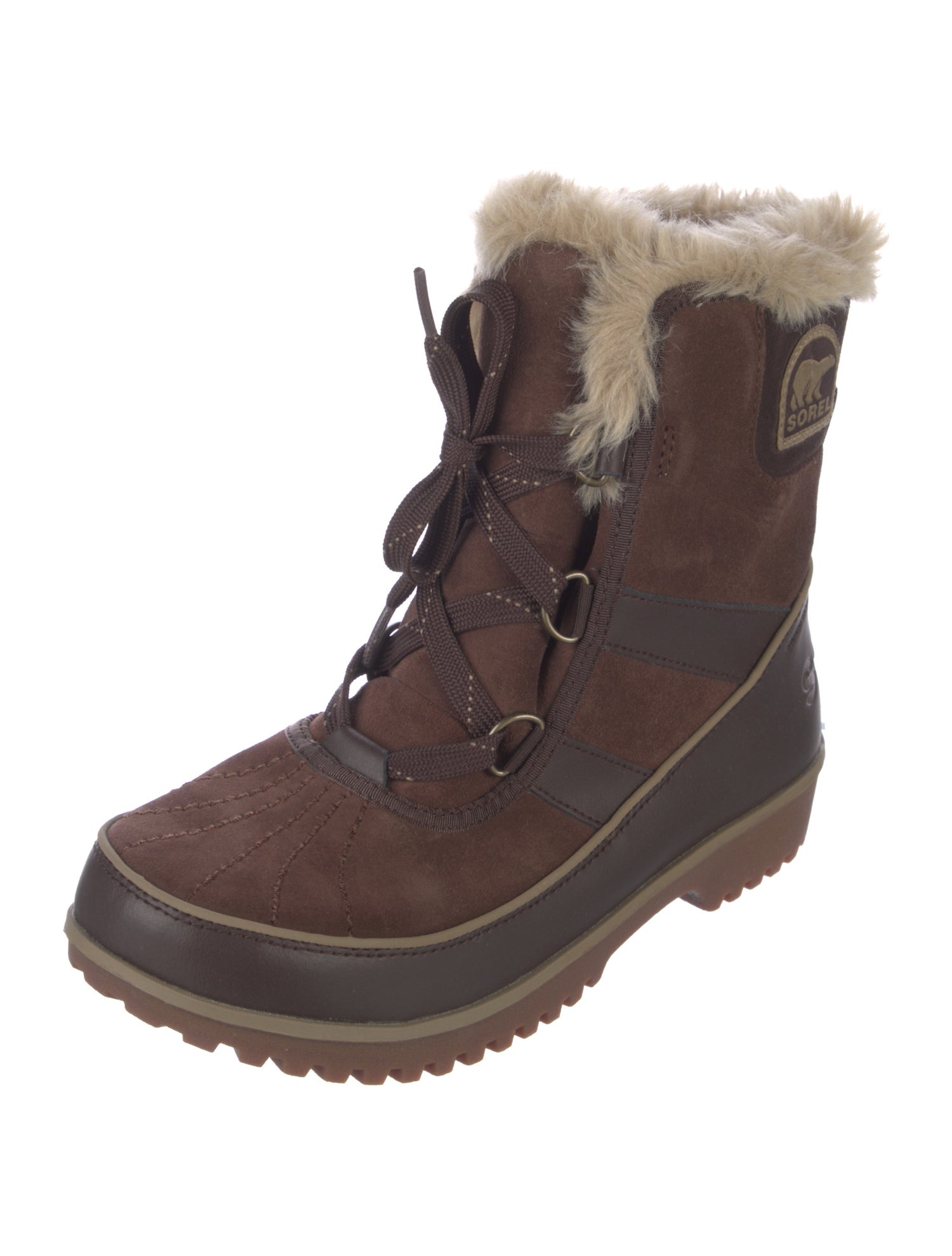 Sorel Suede Colorblock Pattern Lace-Up Boots