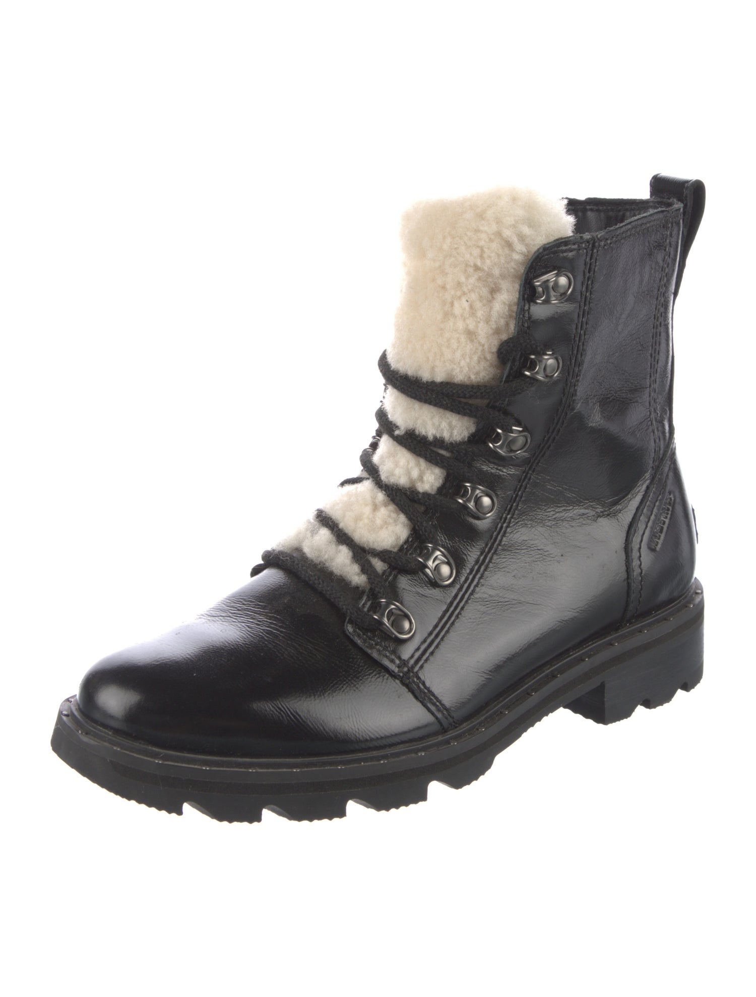 Sorel Patent Leather Combat Boots