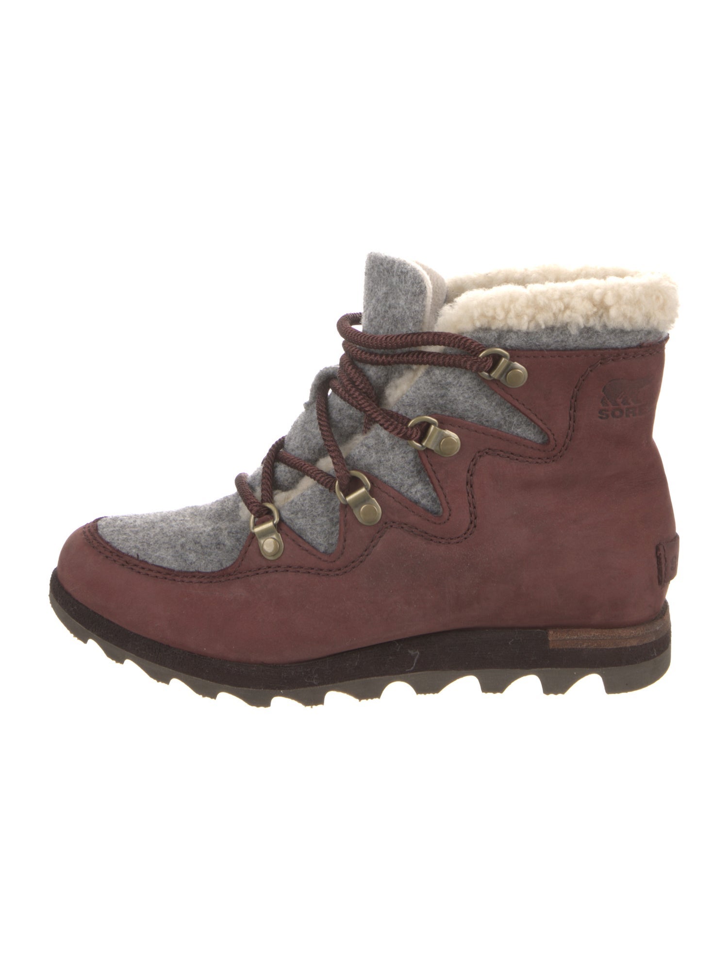 Sorel Suede Colorblock Pattern Lace-Up Boots