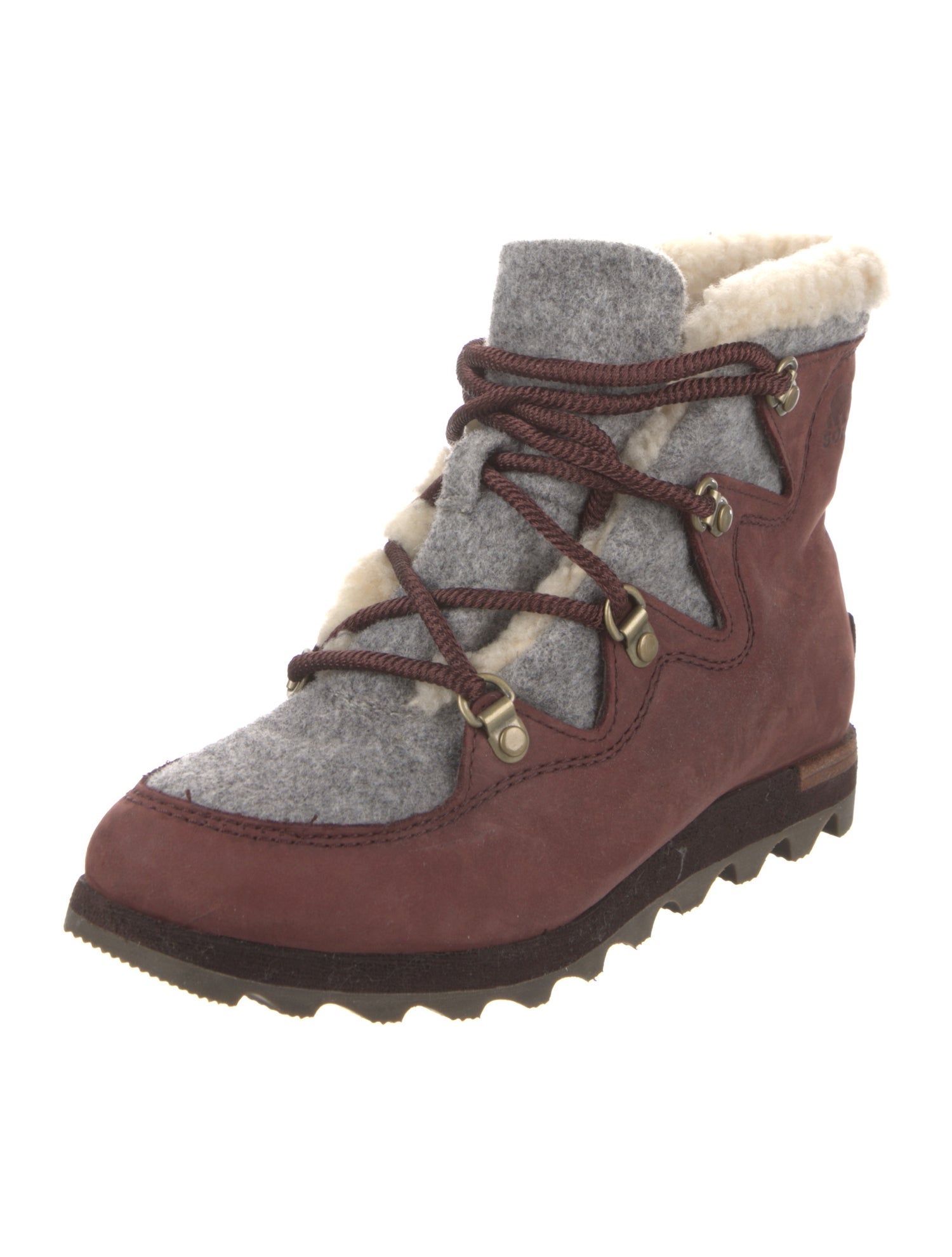 Sorel Suede Colorblock Pattern Lace-Up Boots