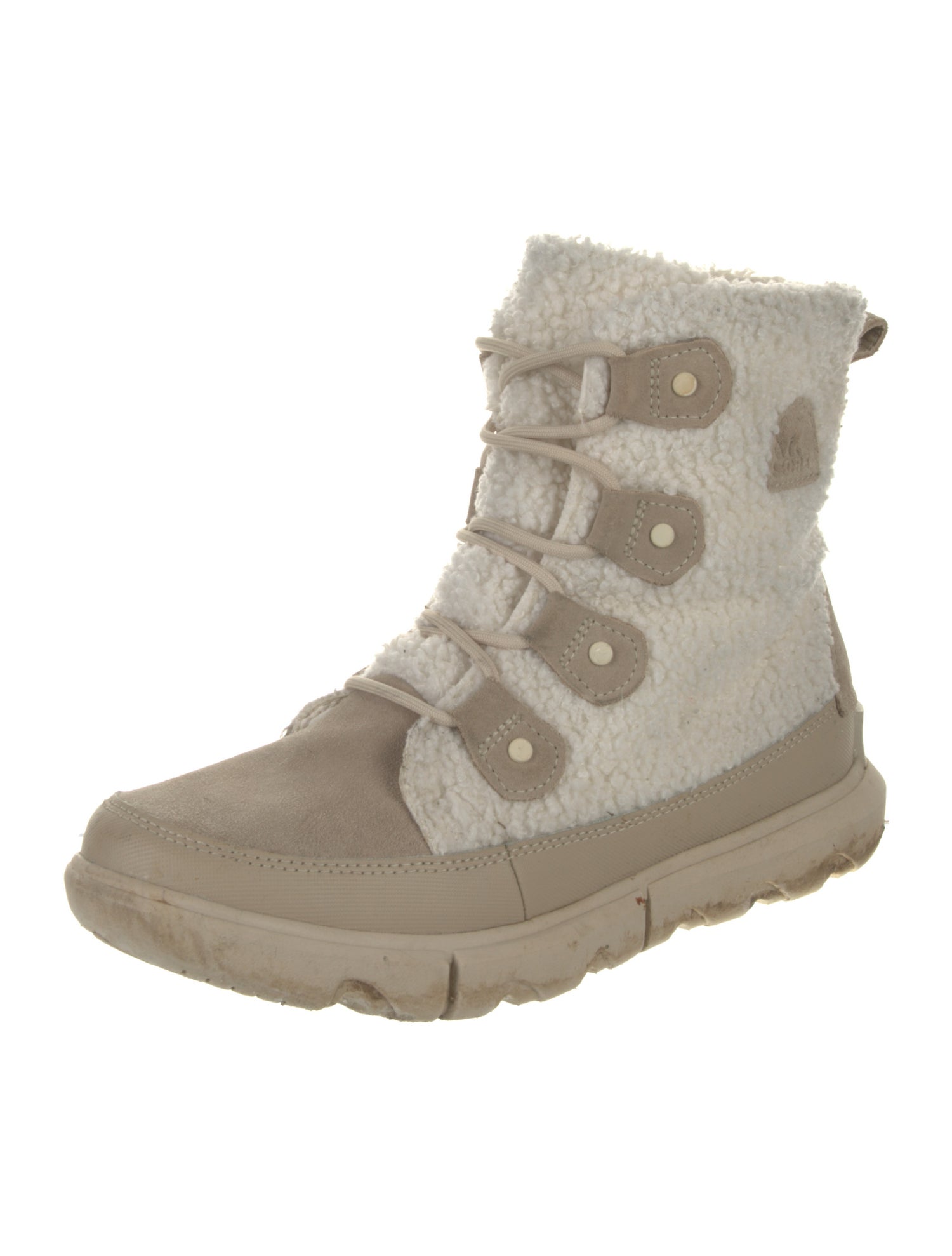 Sorel Suede Colorblock Pattern Lace-Up Boots