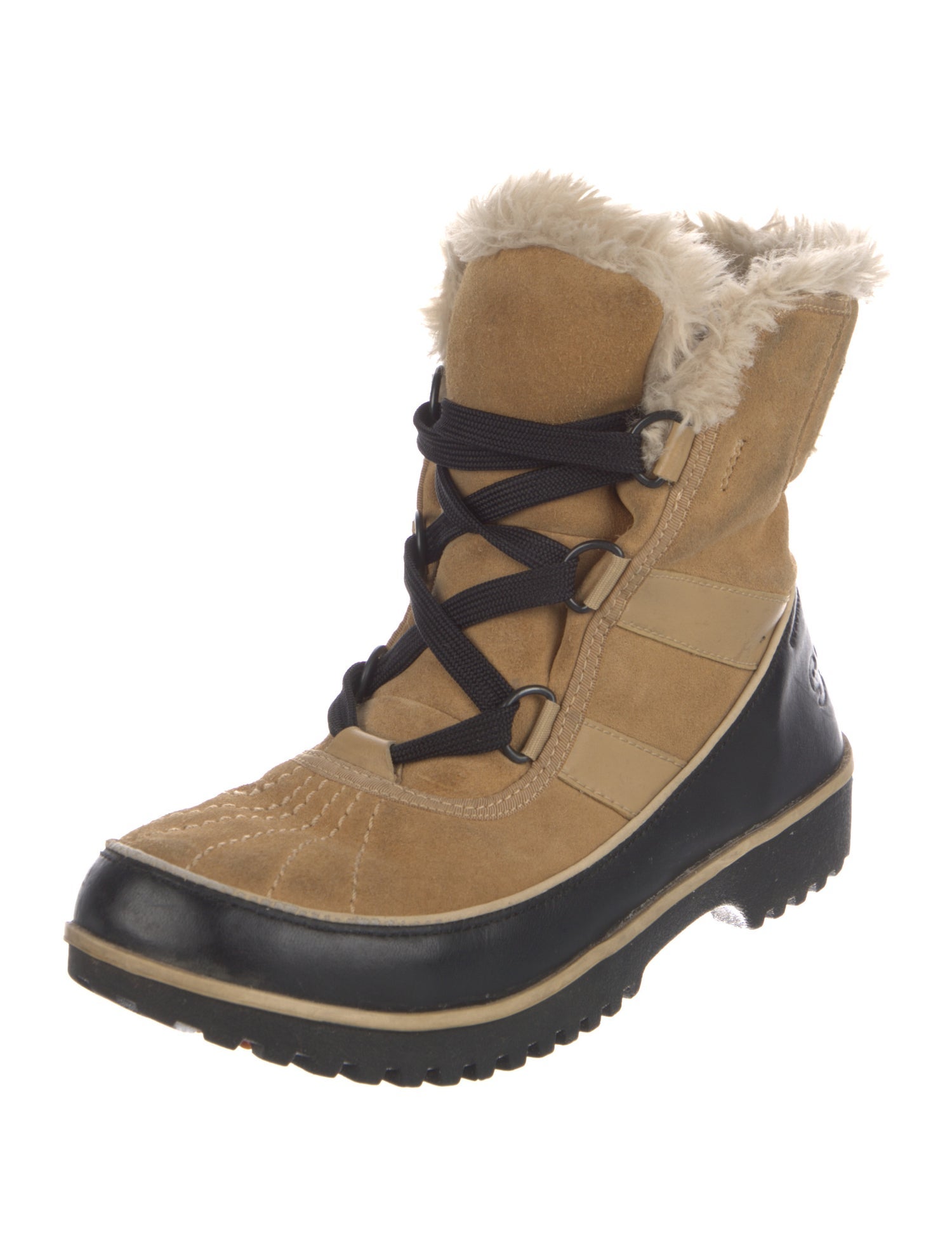 Sorel Suede Colorblock Pattern Lace-Up Boots