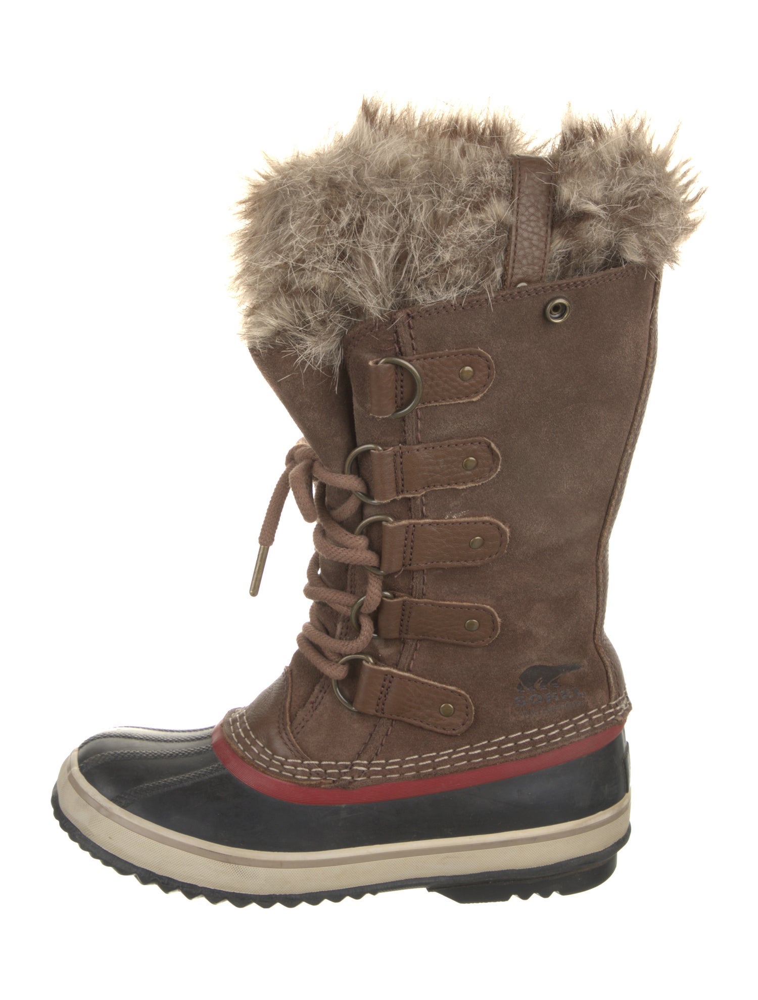 Sorel Suede Faux Fur Trim Lace-Up Boots