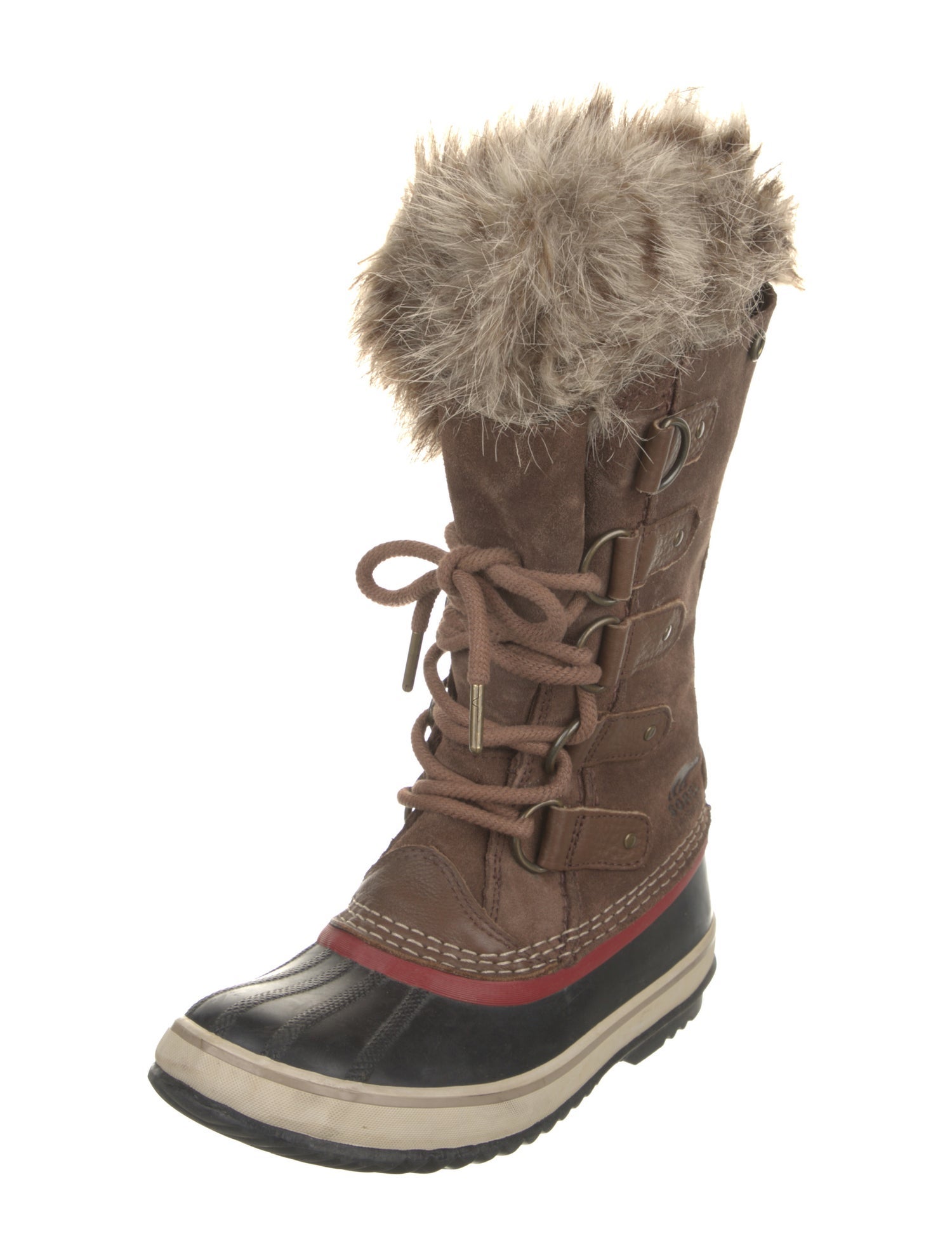 Sorel Suede Faux Fur Trim Lace-Up Boots