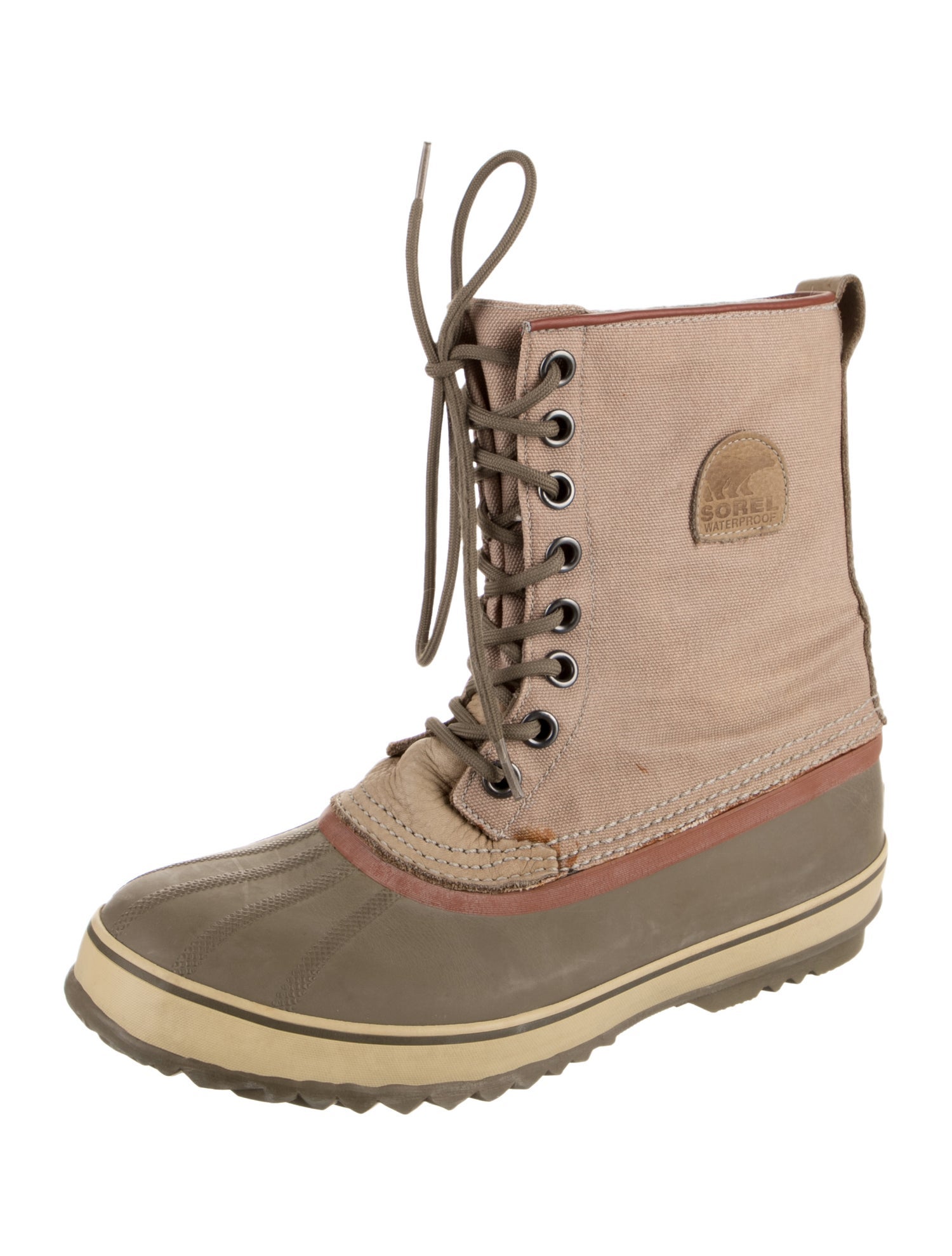 Sorel Canvas Colorblock Pattern Lace-Up Boots
