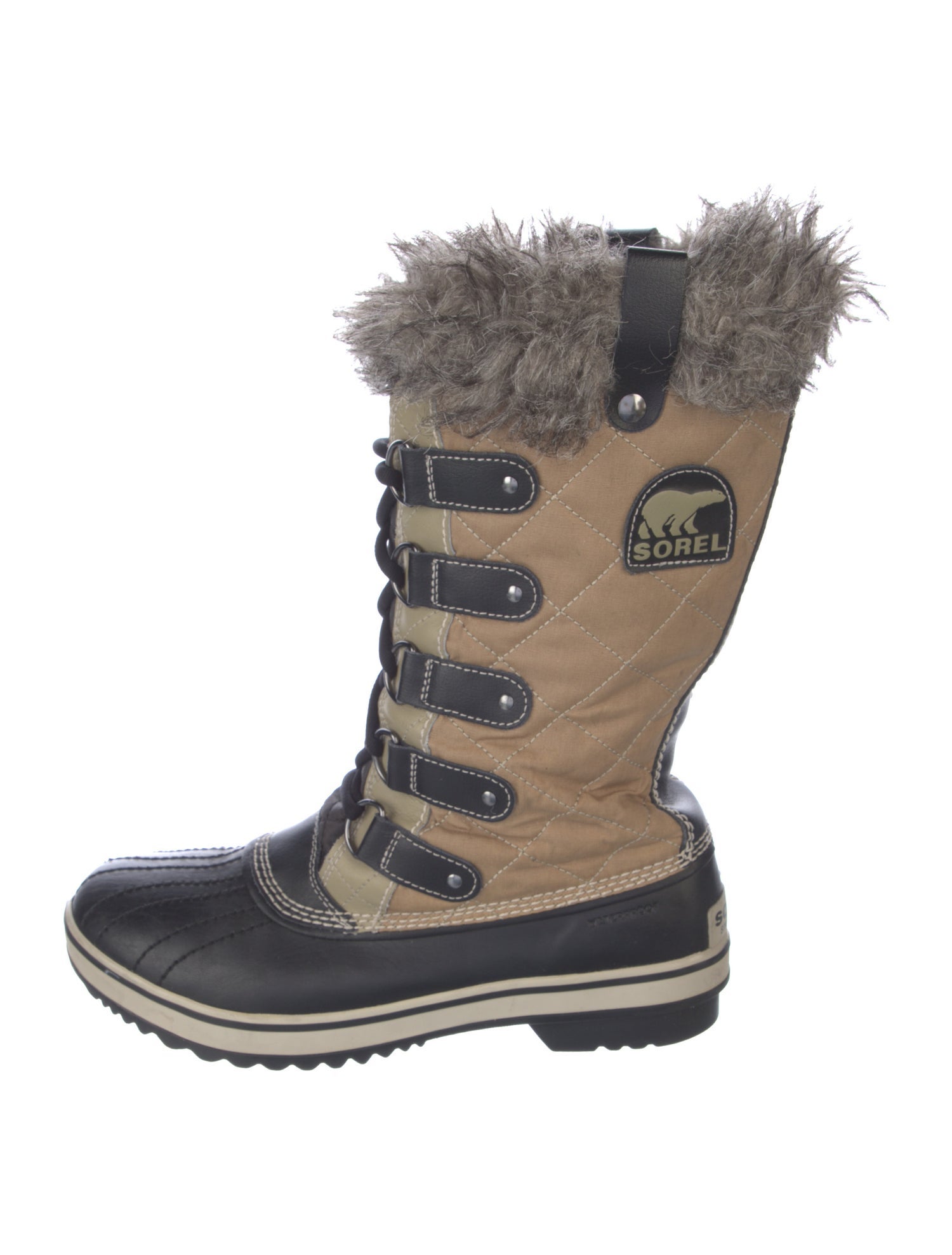 Sorel Leather Colorblock Pattern Snow Boots