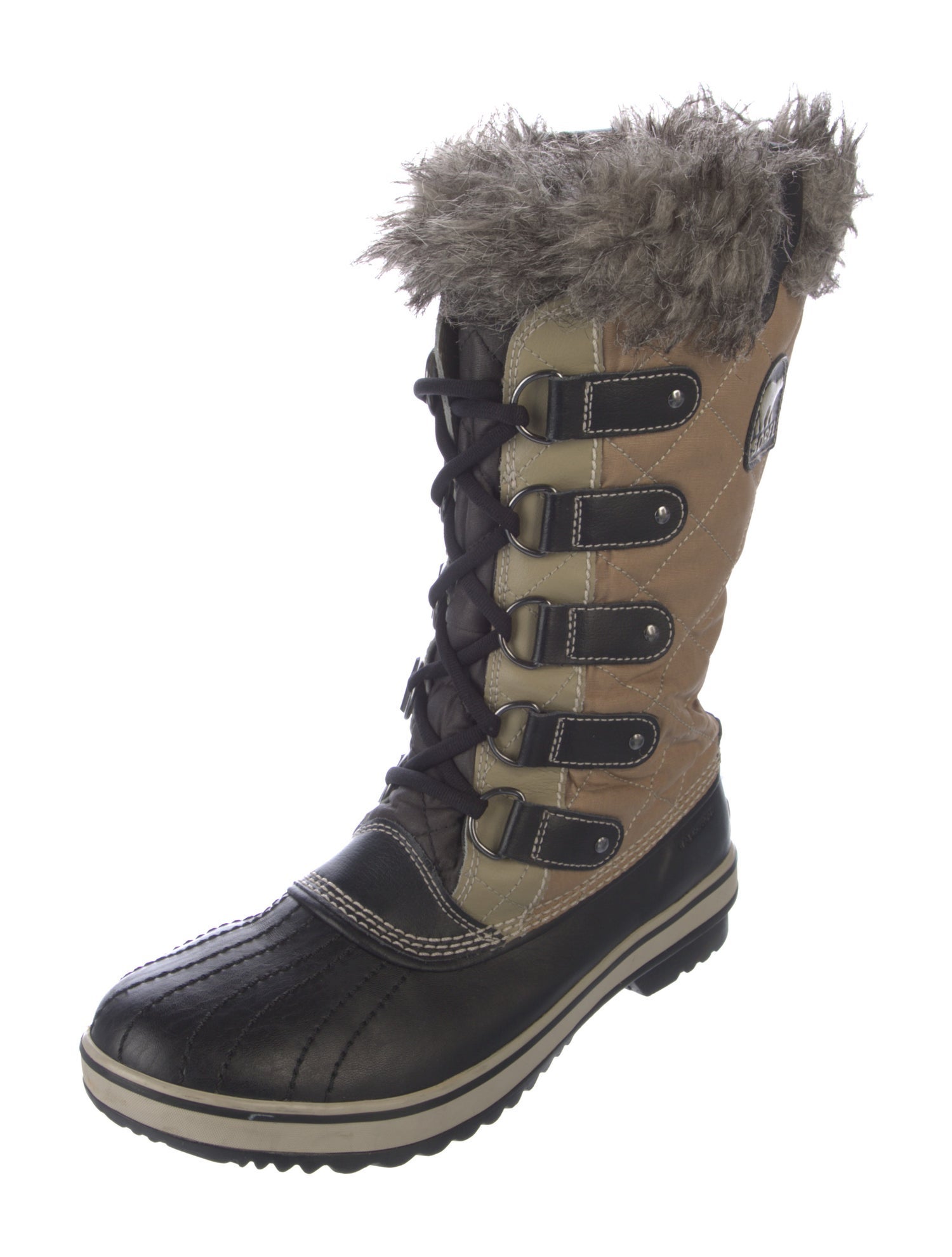 Sorel Leather Colorblock Pattern Snow Boots