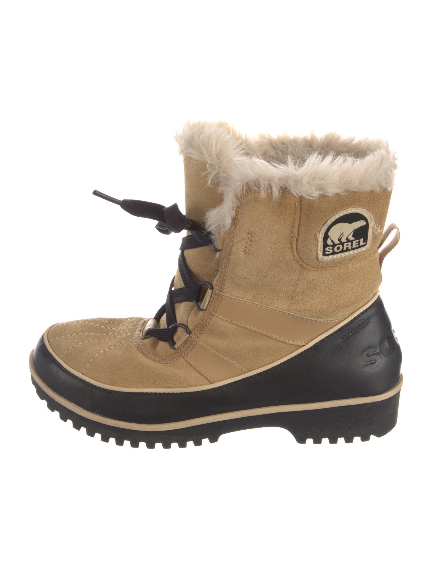 Sorel Suede Faux Fur Trim Lace-Up Boots