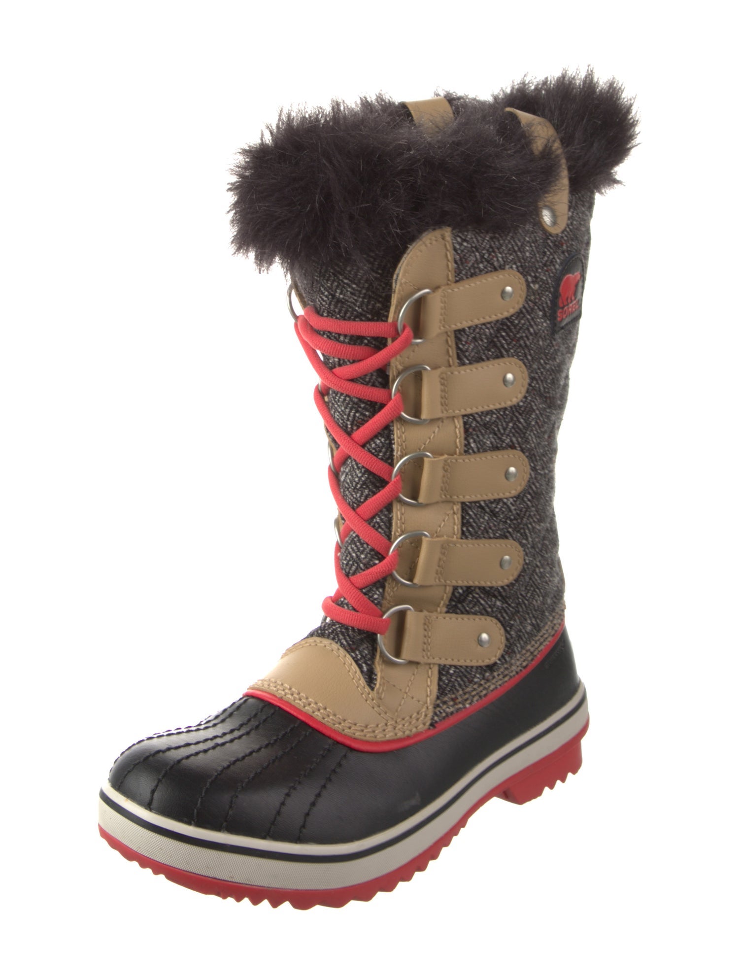 Sorel Leather Colorblock Pattern Lace-Up Boots
