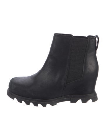 Pre-owned Sorel Leather Rain Boots In Black