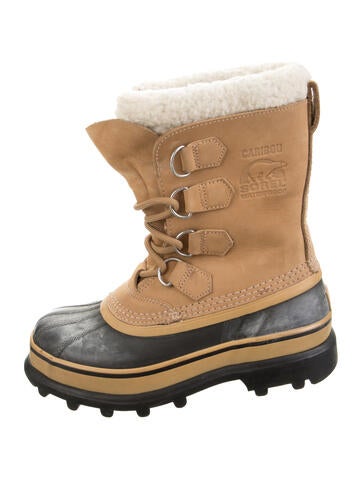 Pre-owned Sorel Nubuck Colorblock Pattern Lace-up Boots In Brown