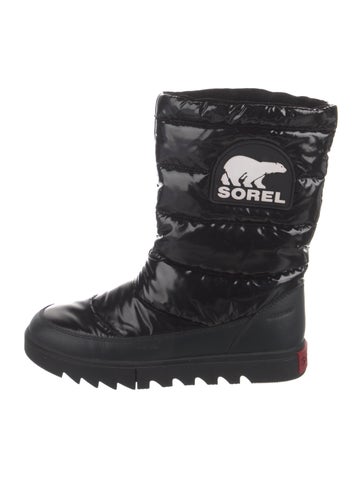 Pre-owned Sorel Nylon Printed Boots In Black