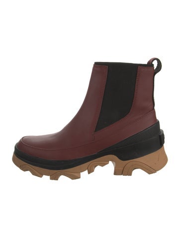 Pre-owned Sorel Leather Chelsea Boots In Burgundy