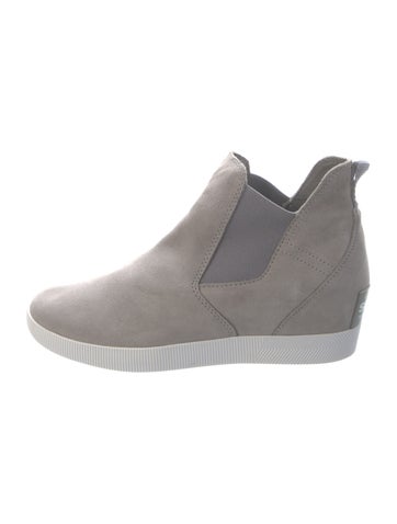 Pre-owned Sorel Suede Wedge Sneakers In Grey