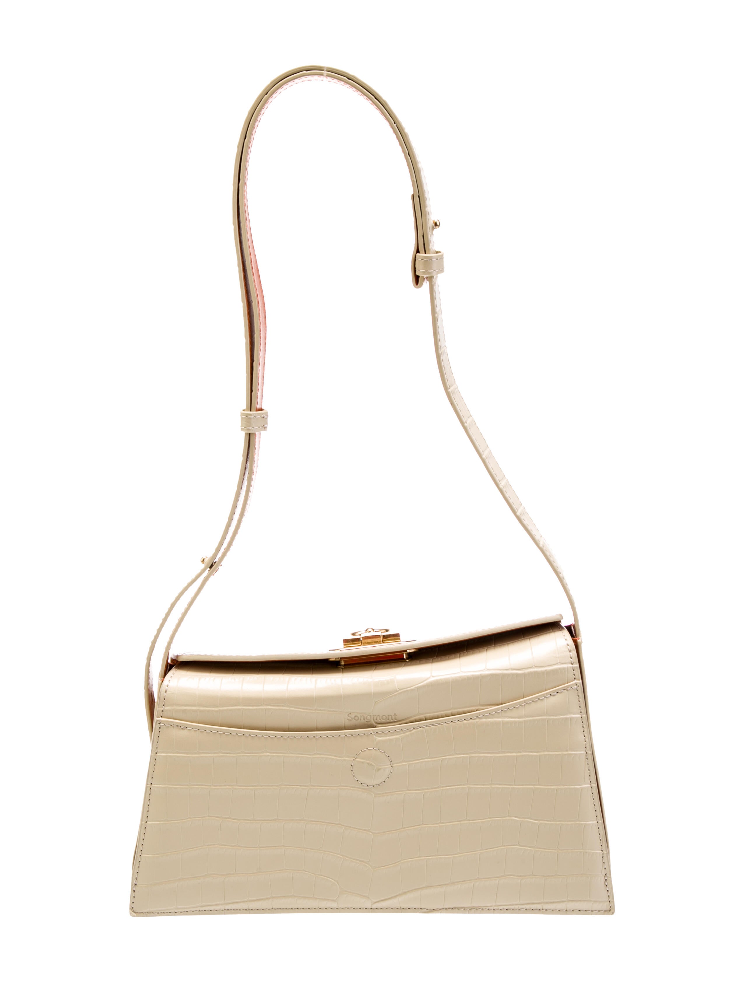 Songmont Embossed Leather Shoulder Bag