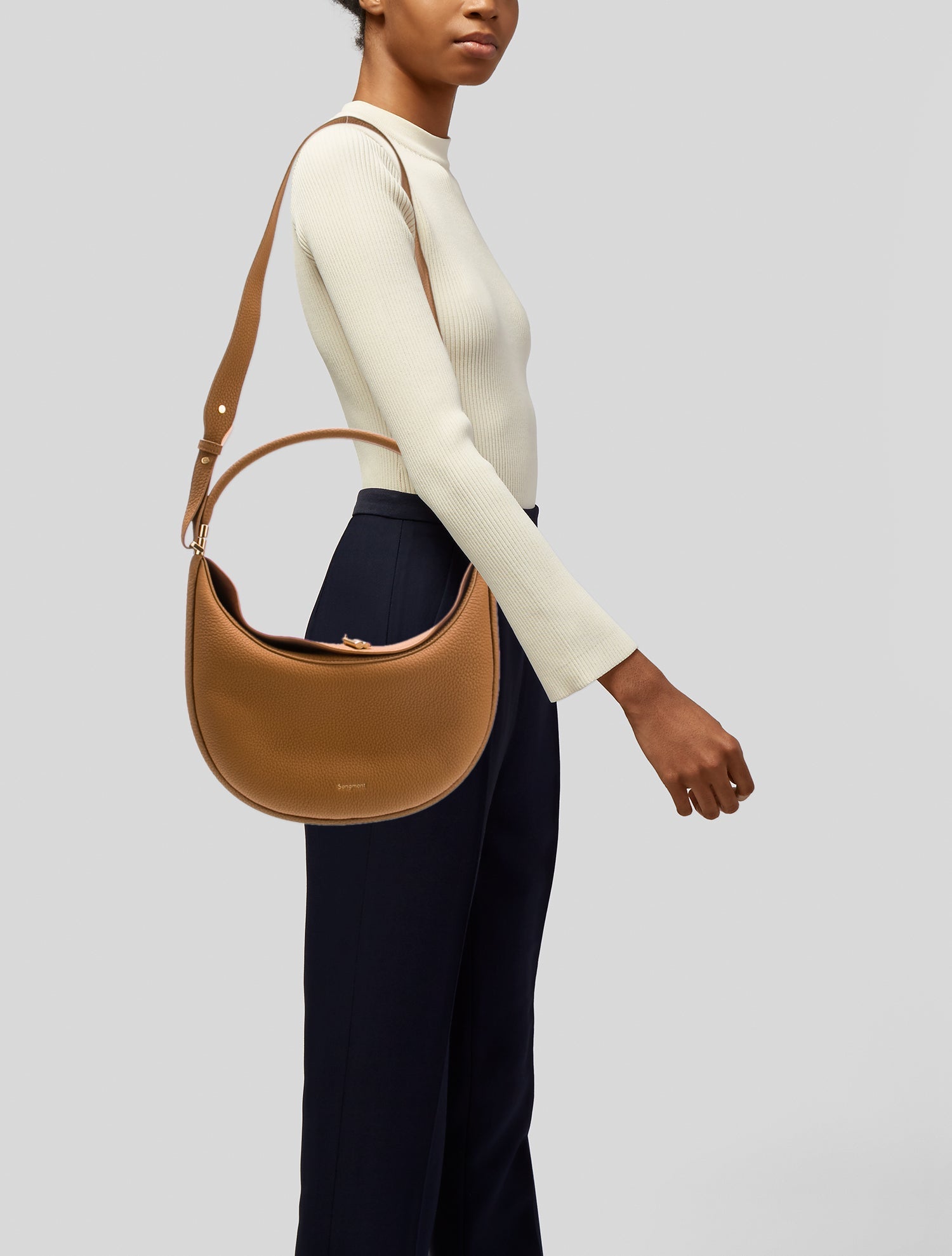 Songmont Leather Bucket Bag