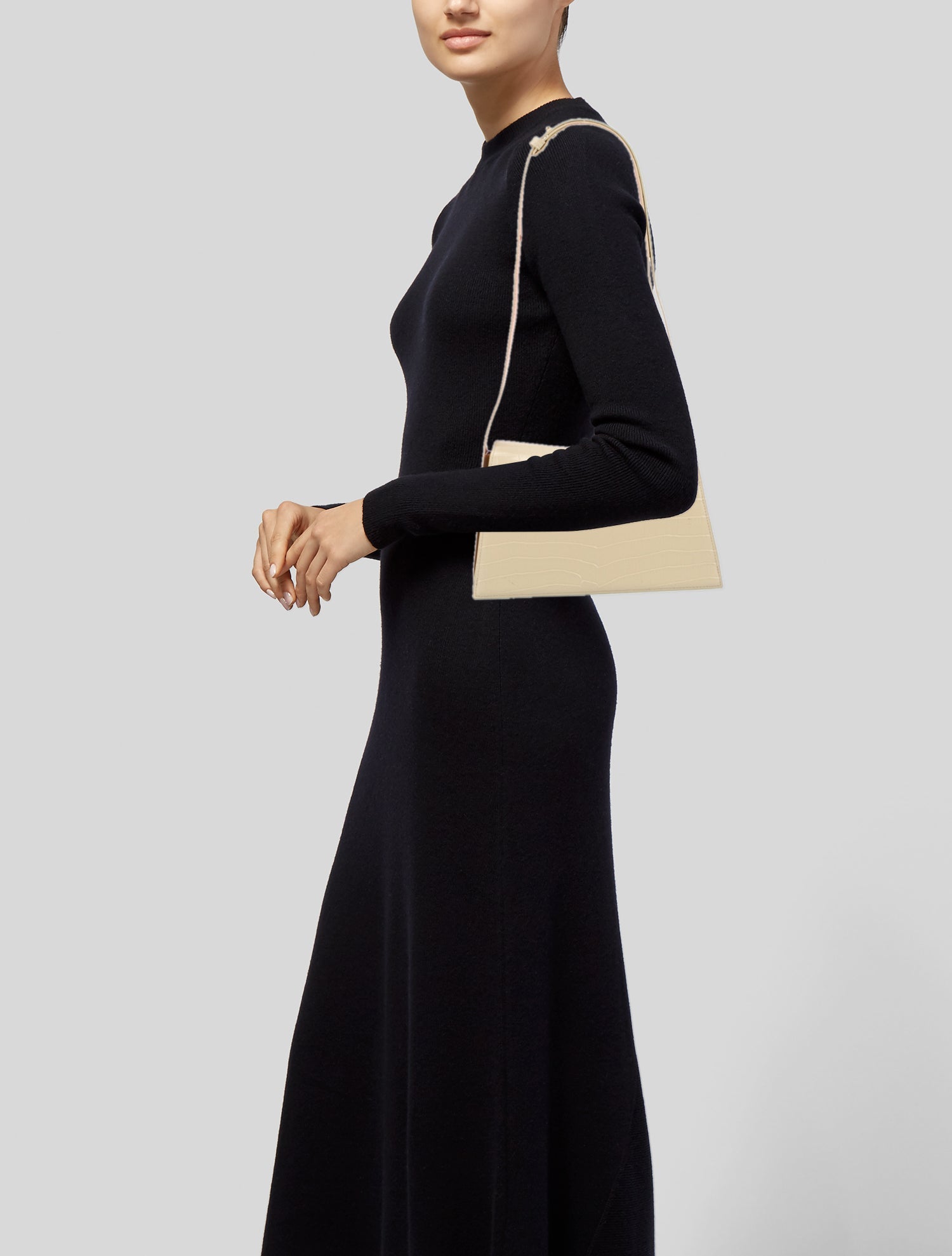 Songmont Embossed Leather Shoulder Bag