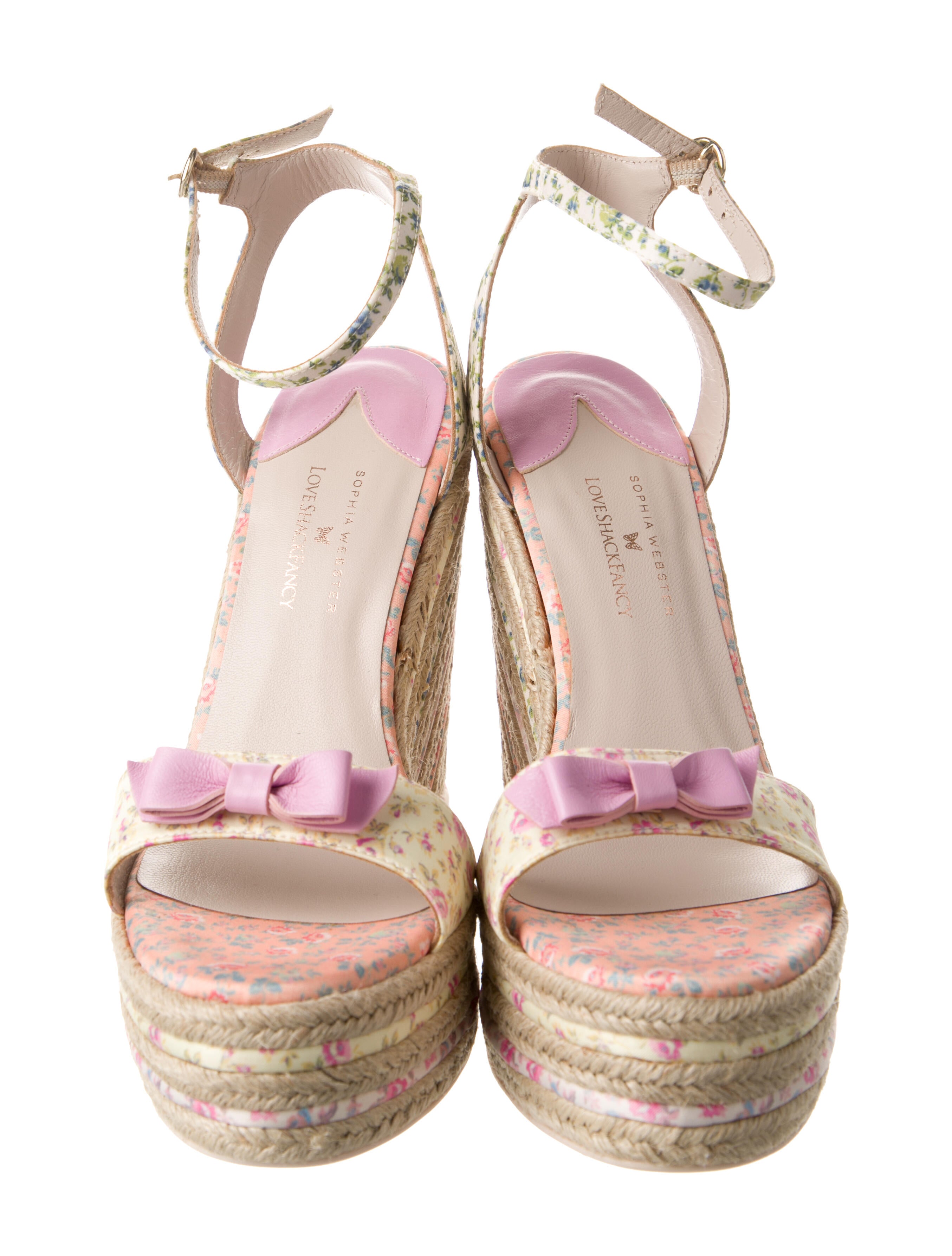 SOPHIA WEBSTER x LOVESHACKFANCY Striped Bow Accents Gladiator Sandals