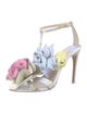 SOPHIA WEBSTER x LOVESHACKFANCY Satin Floral Print T-Strap Sandals