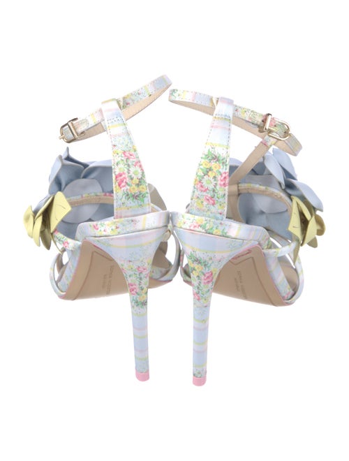 SOPHIA WEBSTER x LOVESHACKFANCY Satin Floral Print T-Strap Sandals