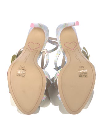 SOPHIA WEBSTER x LOVESHACKFANCY Satin Floral Print T-Strap Sandals