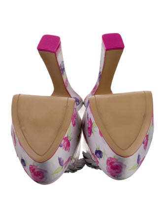 SOPHIA WEBSTER x LOVESHACKFANCY Floral Print Crystal Embellishments Slides