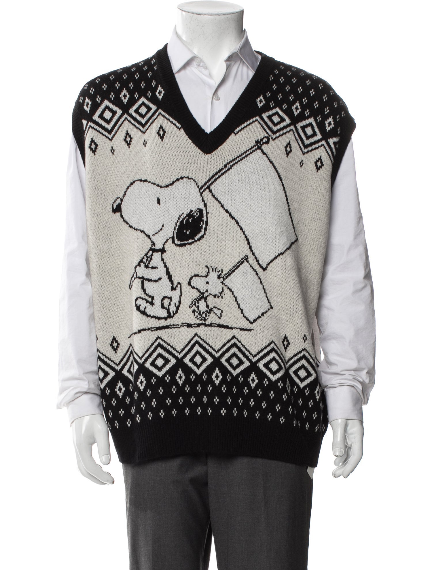 Soulland Printed V-Neck Sweater Vest w/ Tags