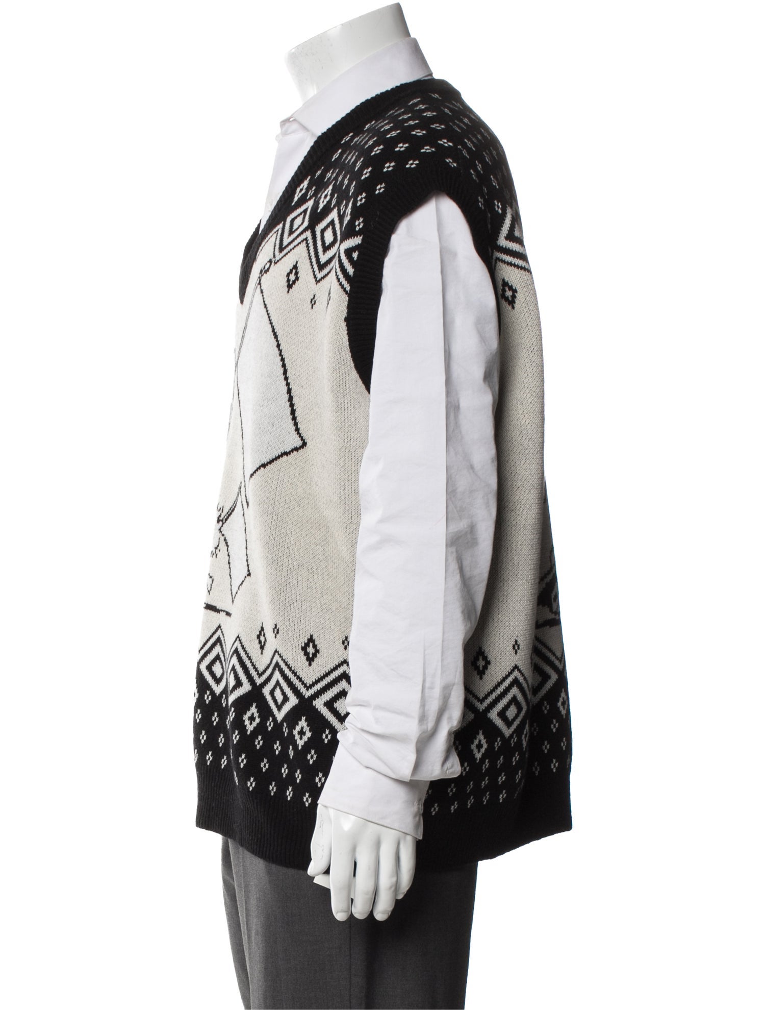 Soulland Printed V-Neck Sweater Vest w/ Tags